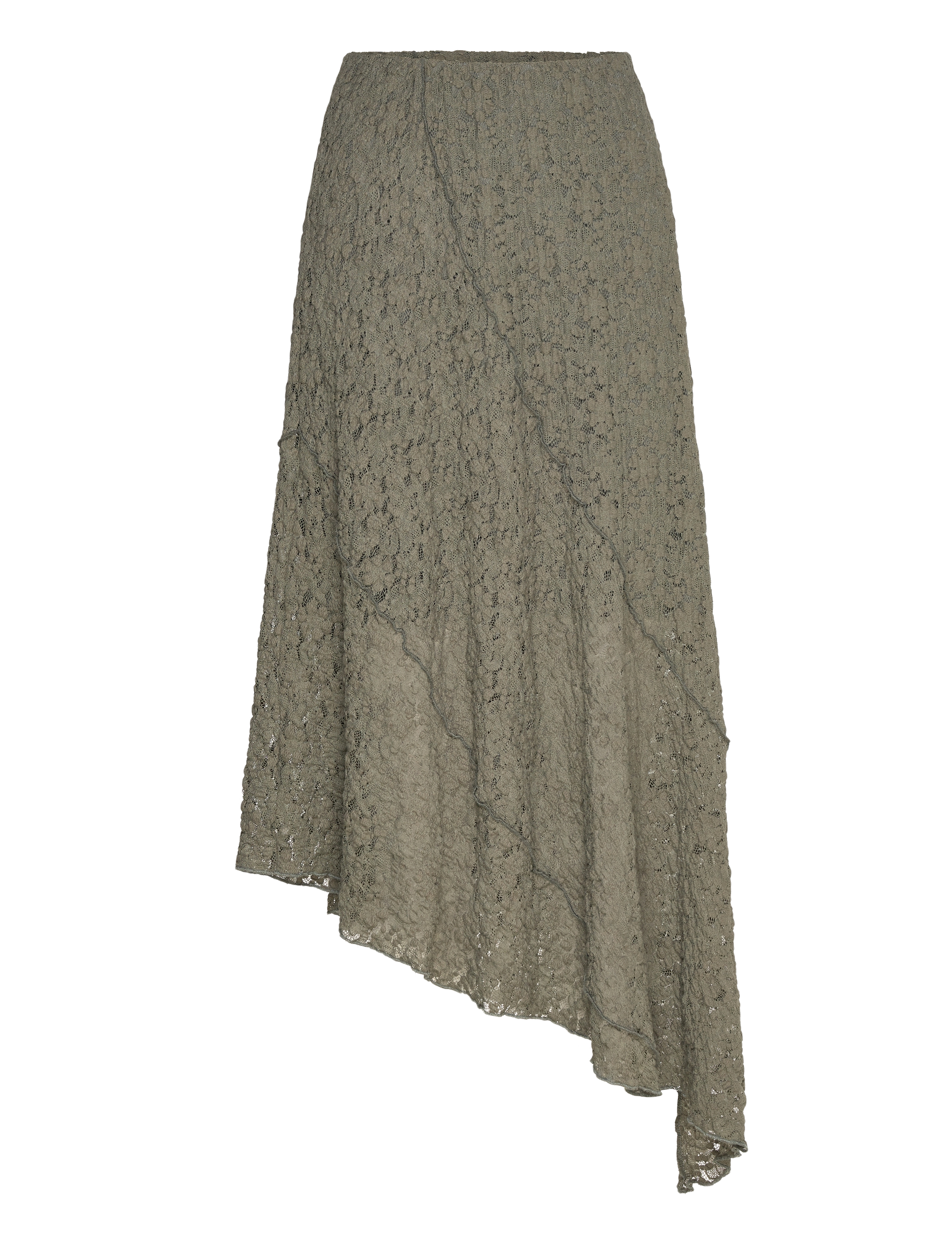 Bubbleroom - Asymmetric Lace Skirt - dusty green - 1