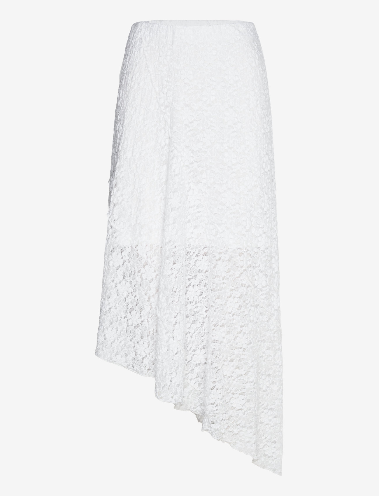 Bubbleroom - Asymmetric Lace Skirt - spódnice do kolan i midi - white - 1