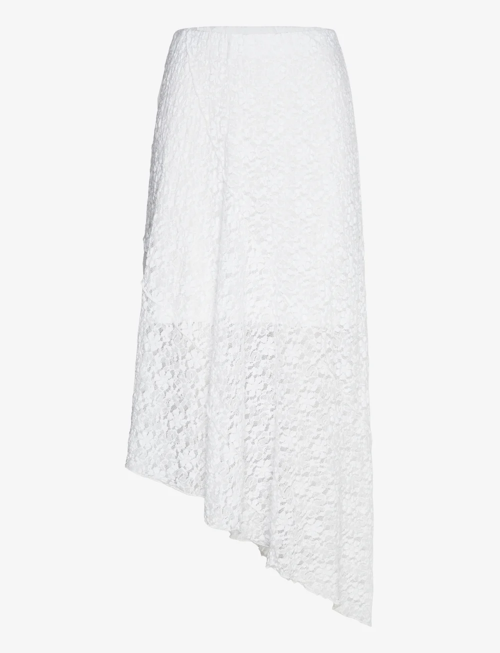 Bubbleroom - Asymmetric Lace Skirt - midi-röcke - white - 1