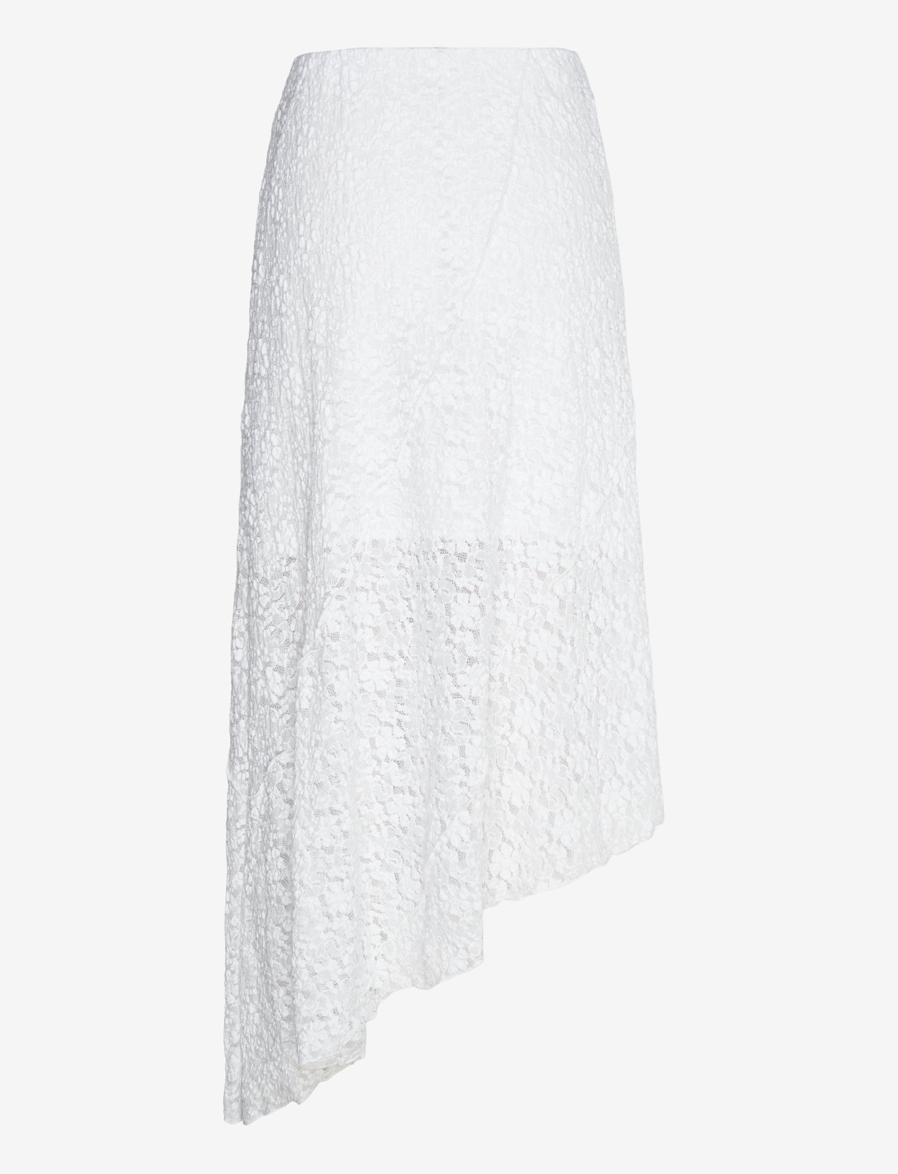 Bubbleroom - Asymmetric Lace Skirt - spódnice do kolan i midi - white - 2