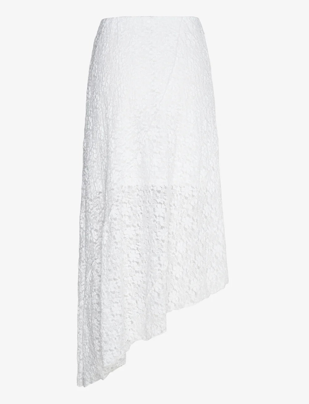 Bubbleroom - Asymmetric Lace Skirt - midi-röcke - white - 2