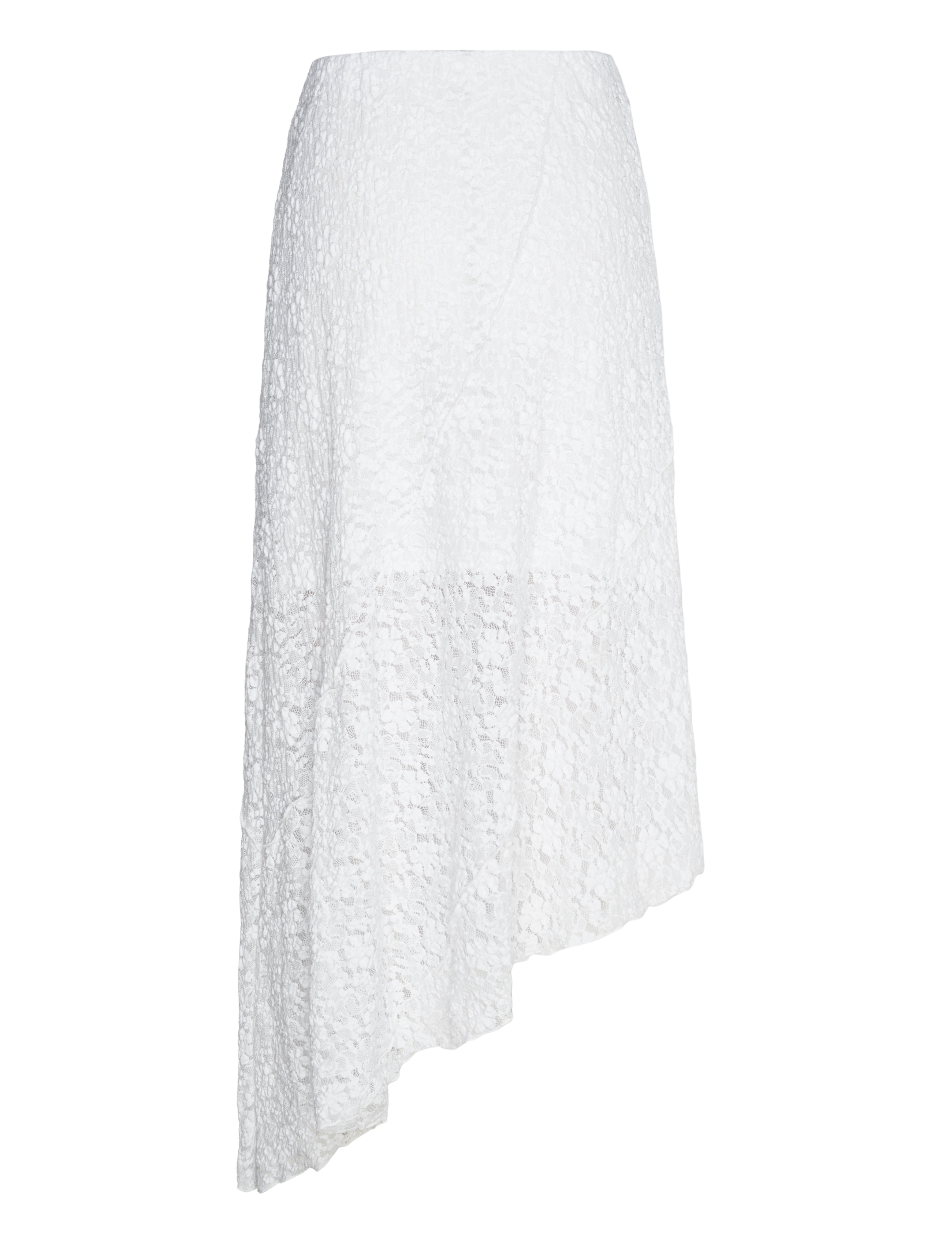 Bubbleroom - Asymmetric Lace Skirt - midi skirts - white - 2