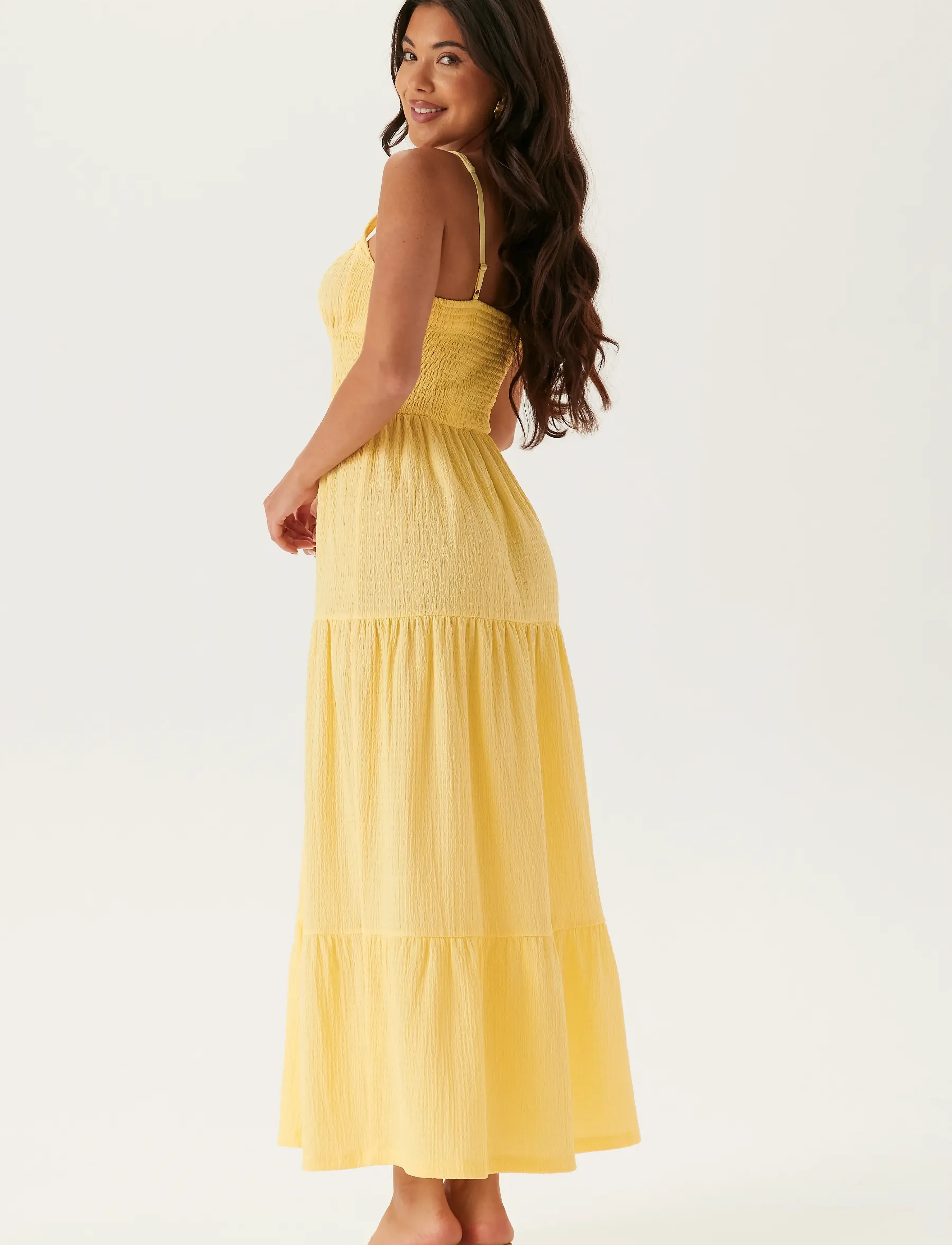Bubbleroom - Tie Smock Dress - light yellow - 4