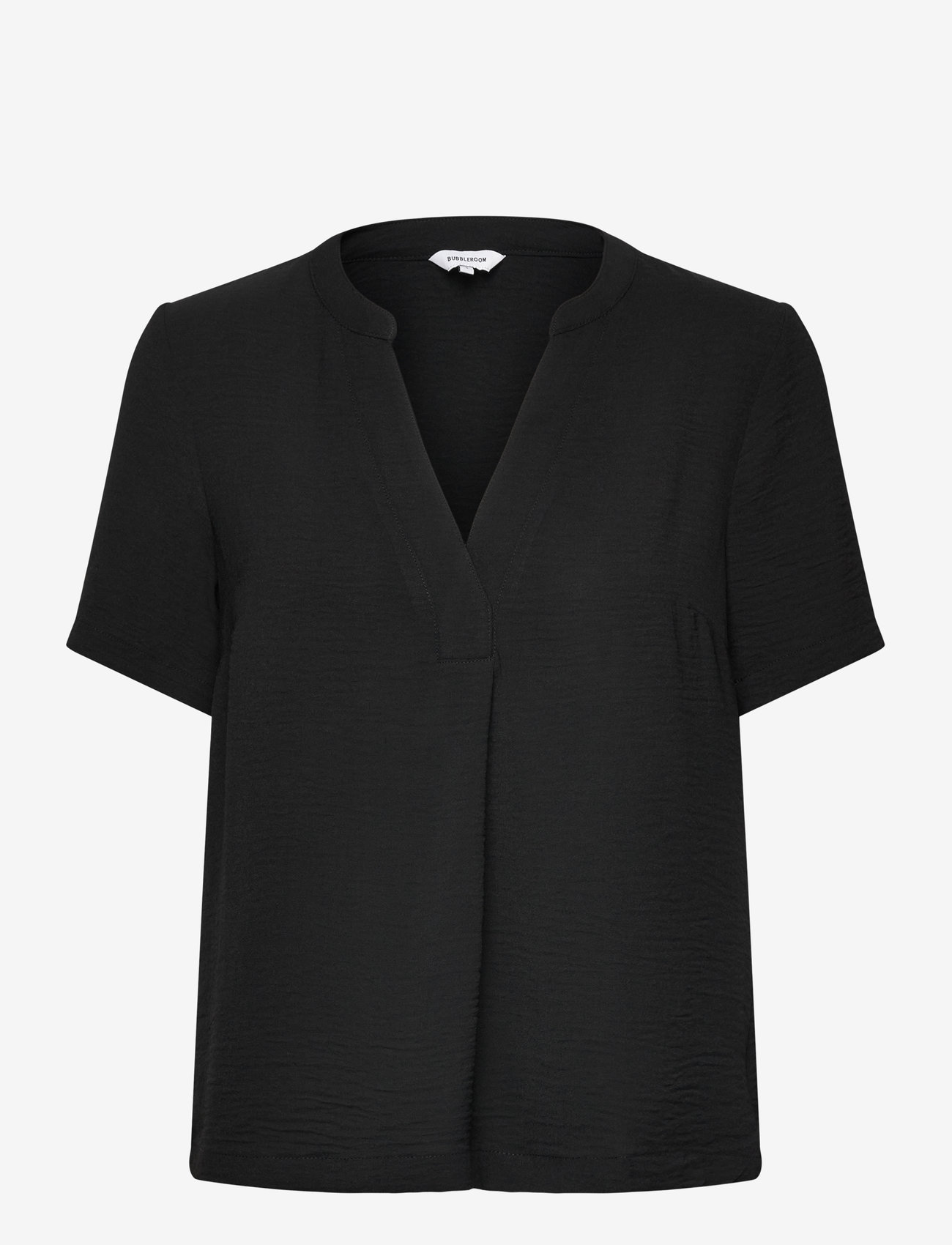 Bubbleroom - V-neck Blouse - short-sleeved blouses - black - 0