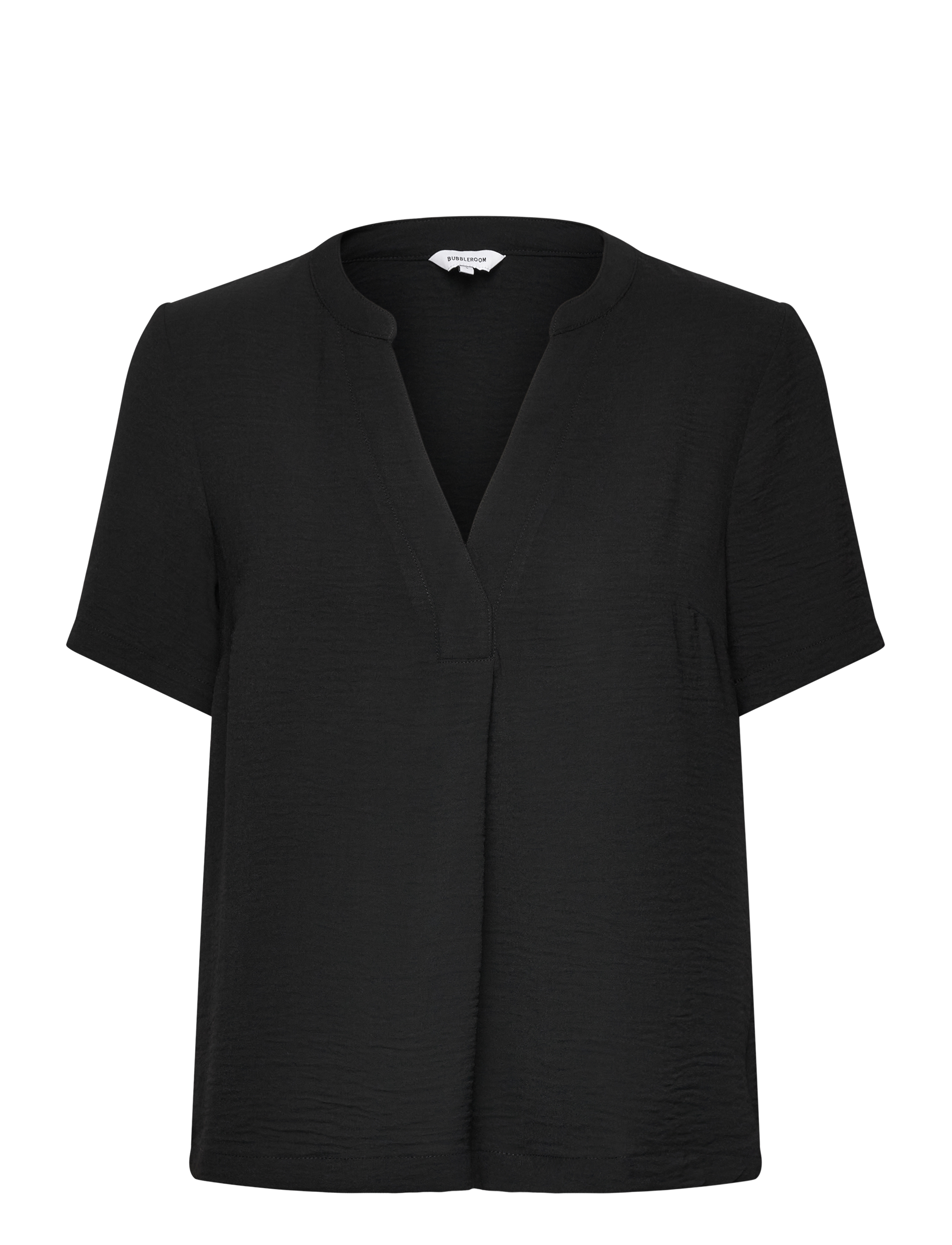 Bubbleroom V-neck Blouse - Bluser - BLACK / black