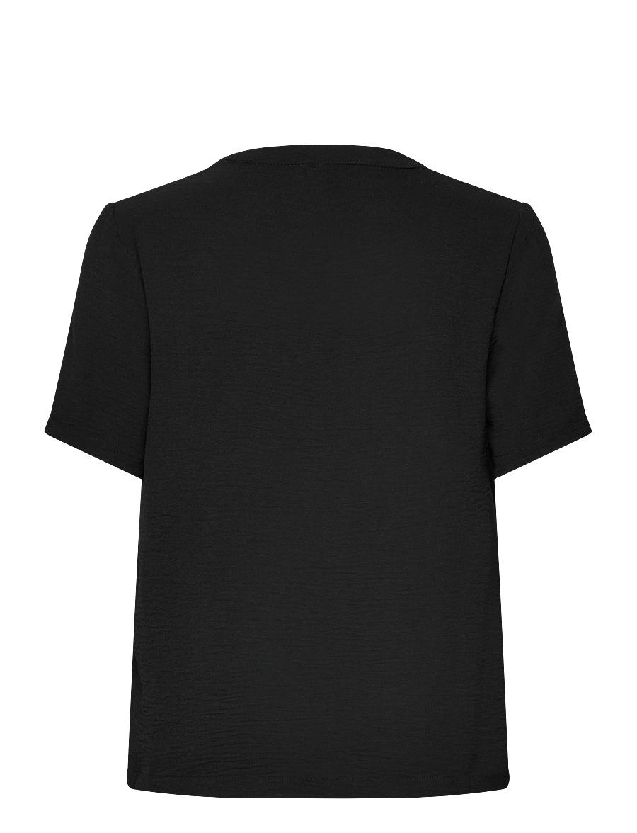 Bubbleroom - V-neck Blouse - kortärmade blusar - black - 2