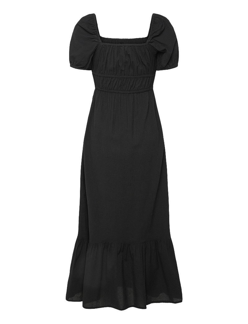 Bubbleroom - Square Neck Cotton Maxi Dress - maxi kjoler - black - 2