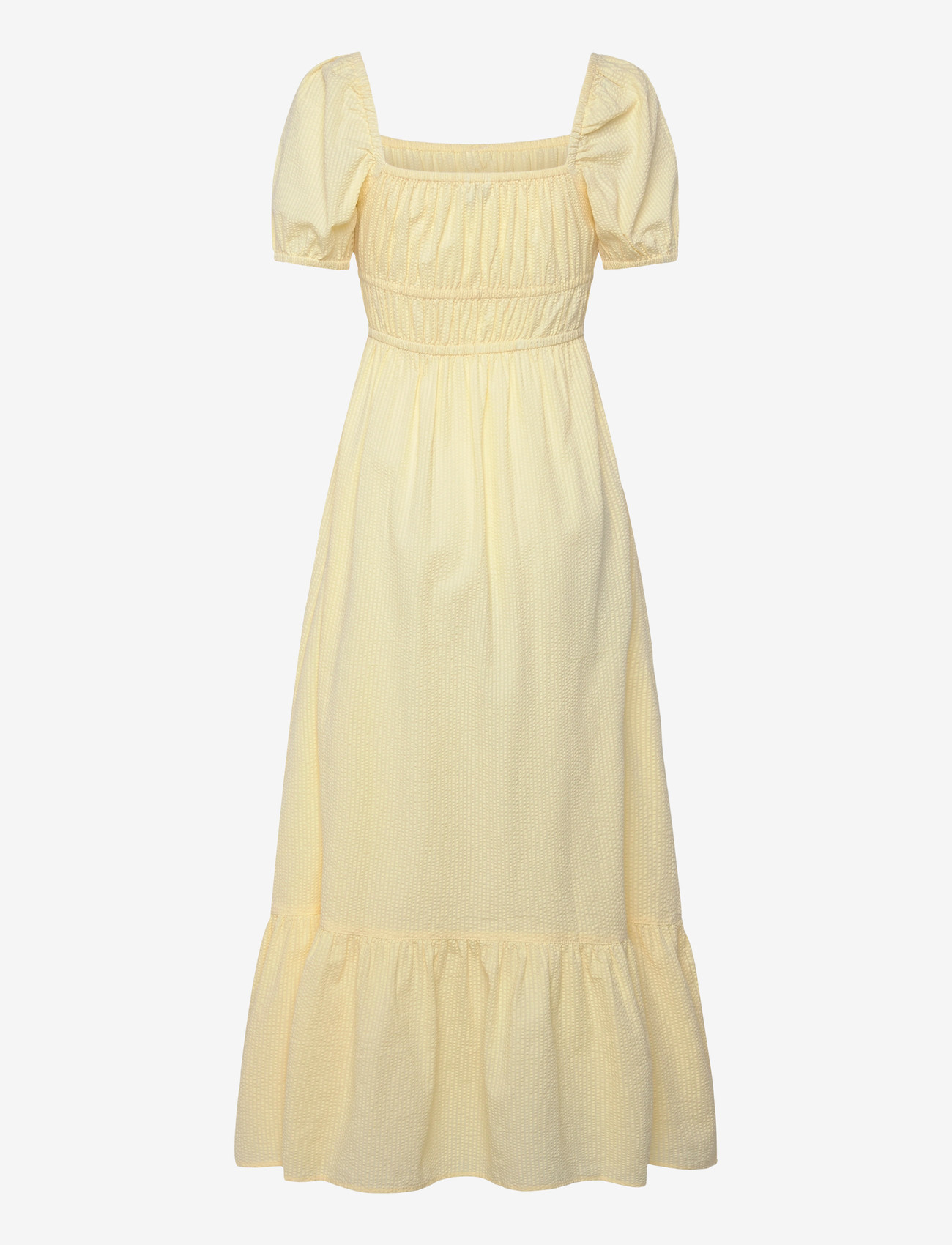 Bubbleroom - Square Neck Cotton Maxi Dress - maxi kjoler - yellow - 2