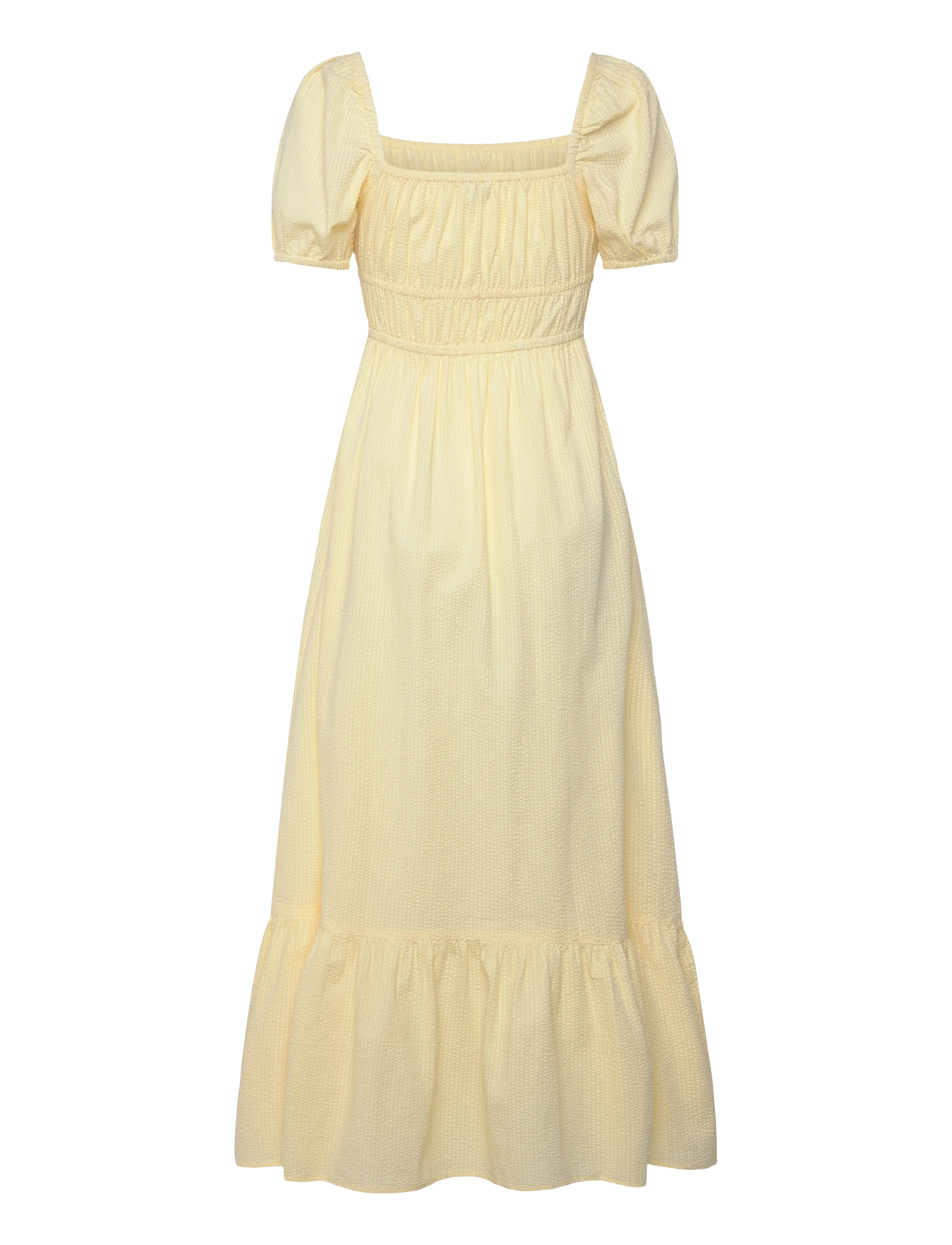 Bubbleroom - Square Neck Cotton Maxi Dress - maxikleider - yellow - 2