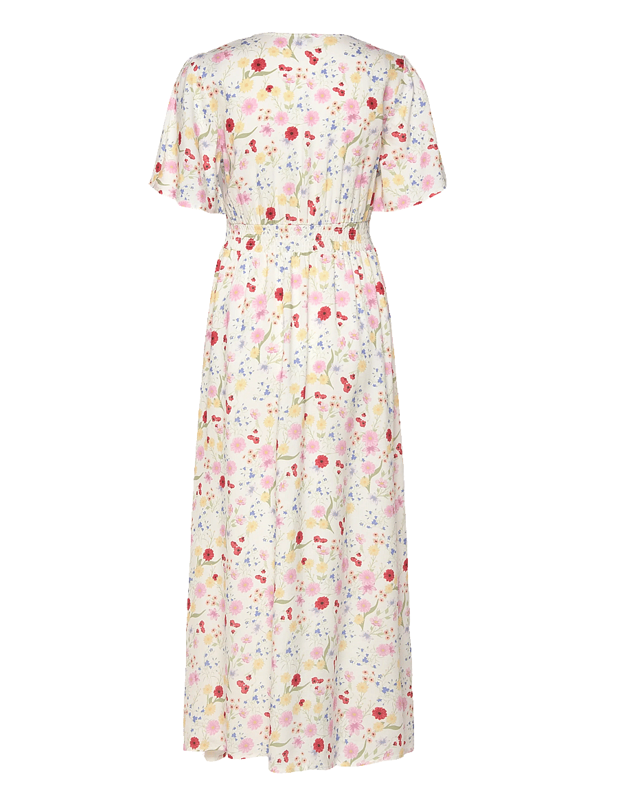 Bubbleroom - Butterfly Sleeve Viscose Maxi Dress - maxi kjoler - floral/patterned - 2
