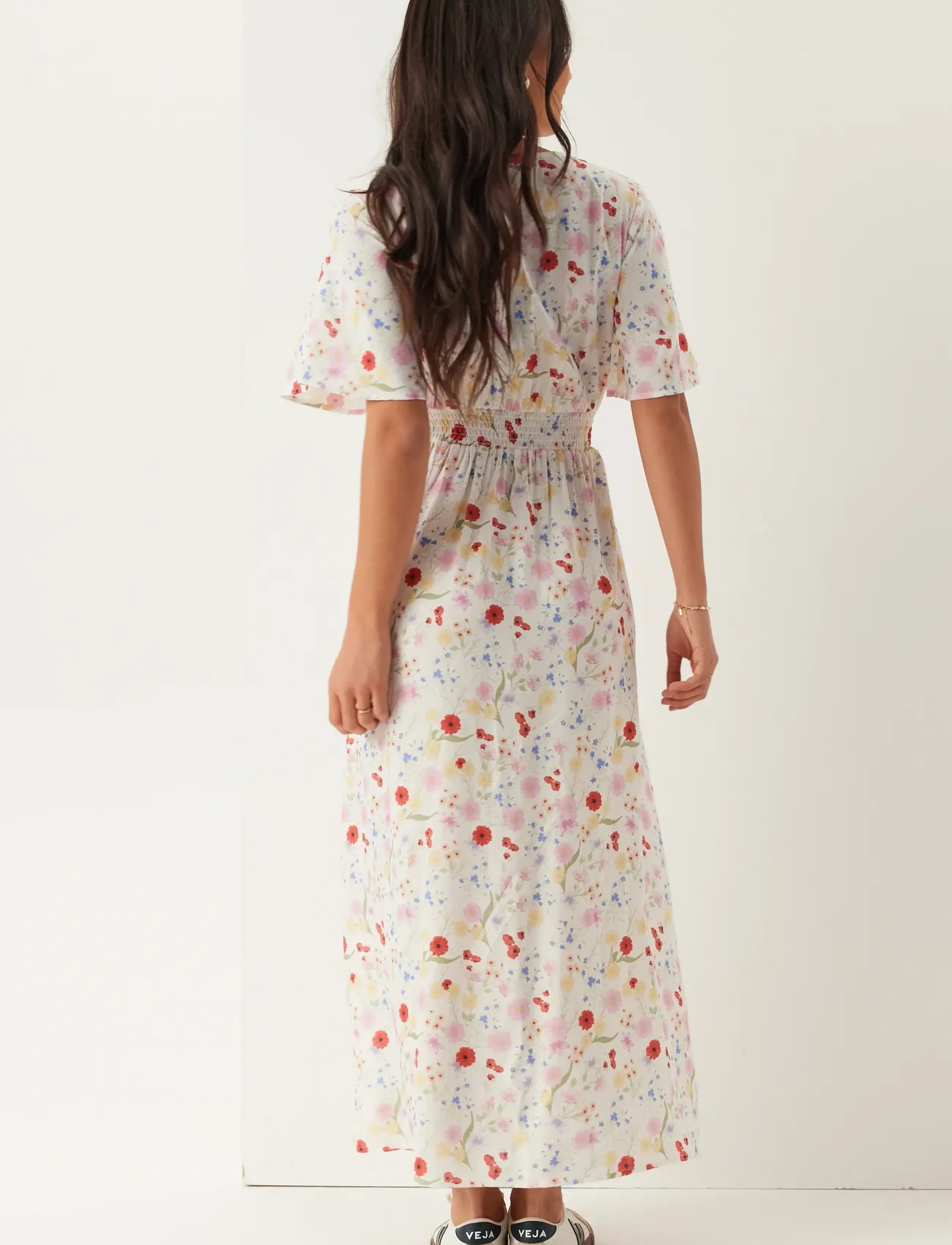 Bubbleroom - Butterfly Sleeve Viscose Maxi Dress - maxi kjoler - floral/patterned - 5