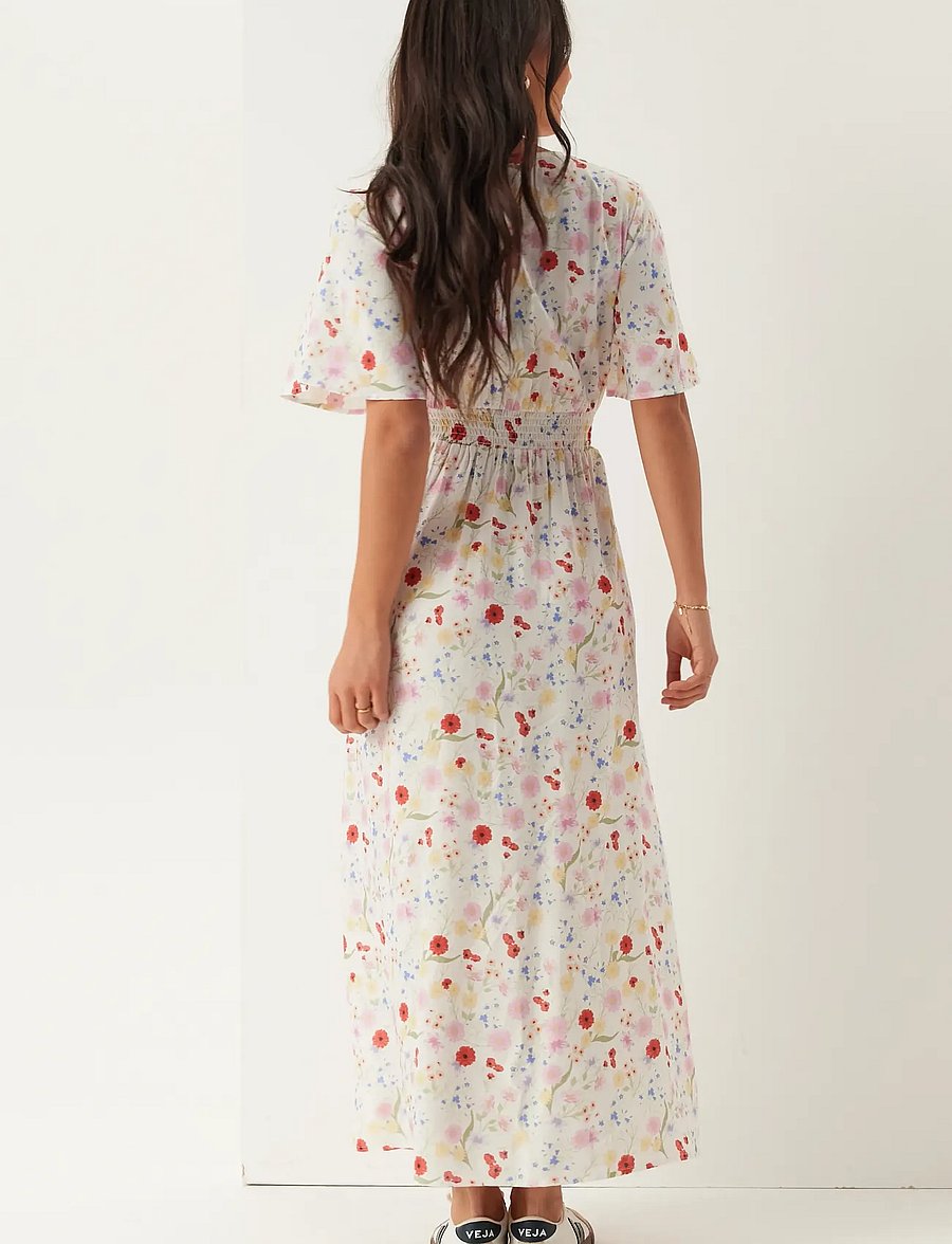 Bubbleroom - Butterfly Sleeve Viscose Maxi Dress - maxi kjoler - floral/patterned - 5