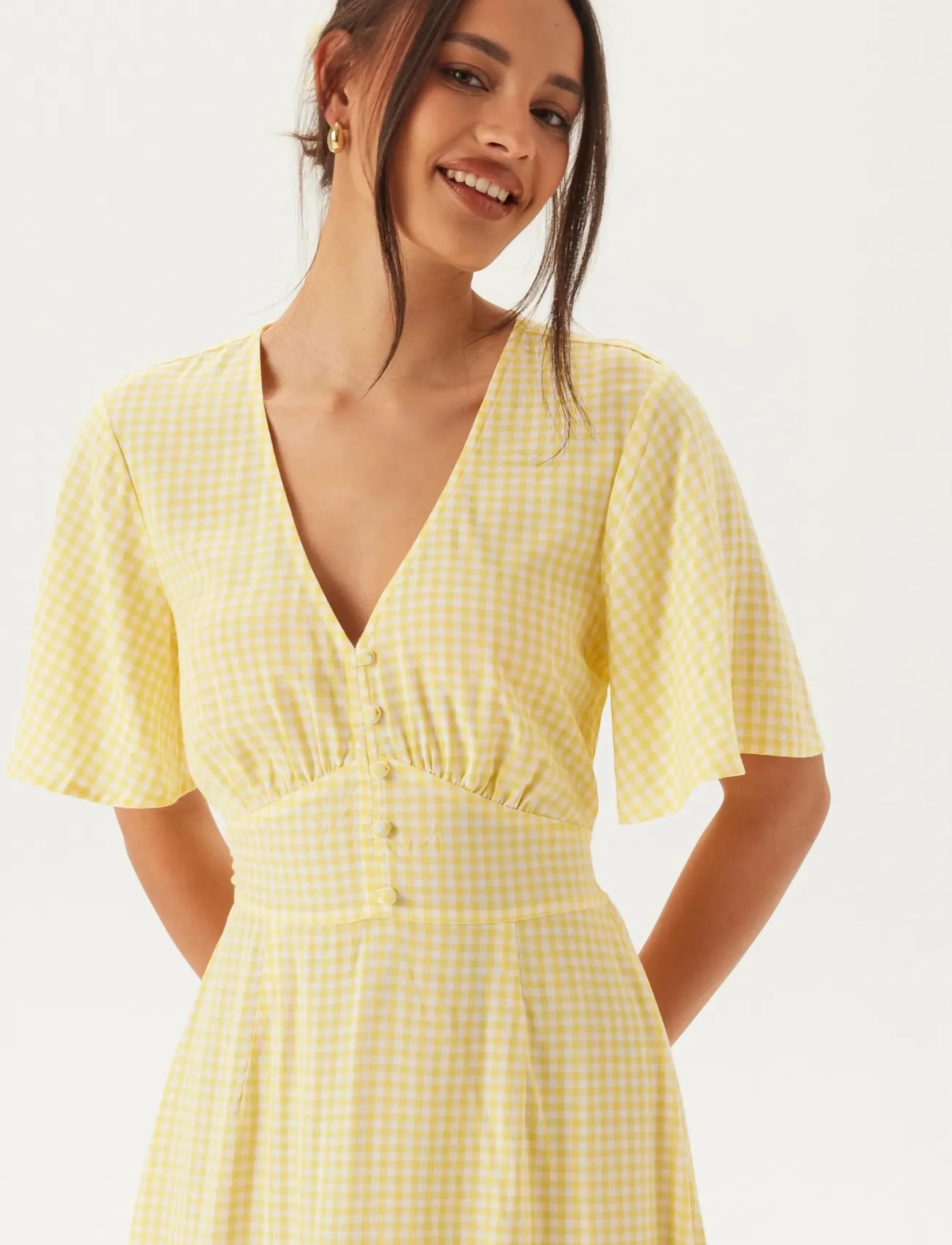 Bubbleroom - Butterfly Sleeve Viscose Maxi Dress - robes longues - yellow/patterned - 3