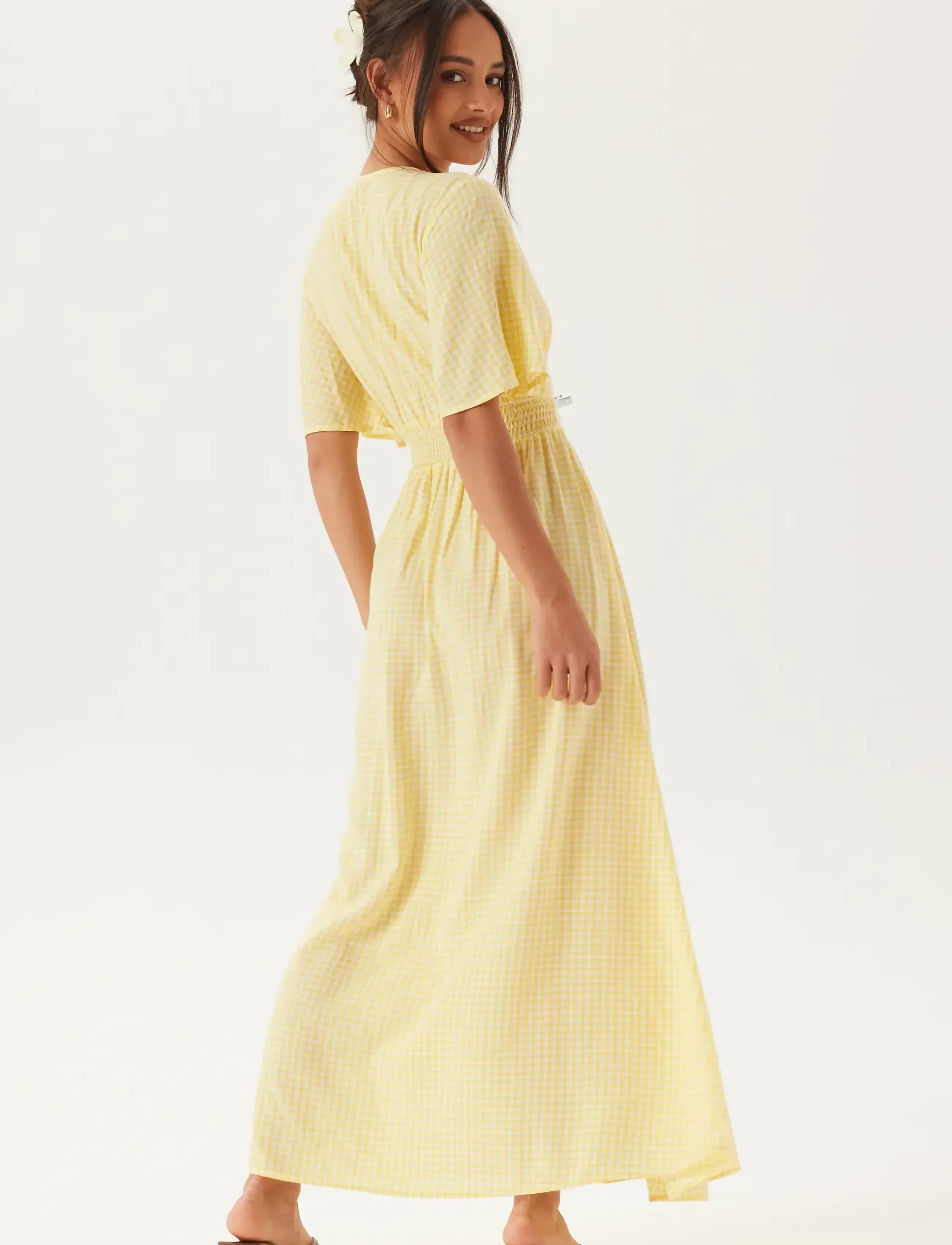 Bubbleroom - Butterfly Sleeve Viscose Maxi Dress - robes longues - yellow/patterned - 4