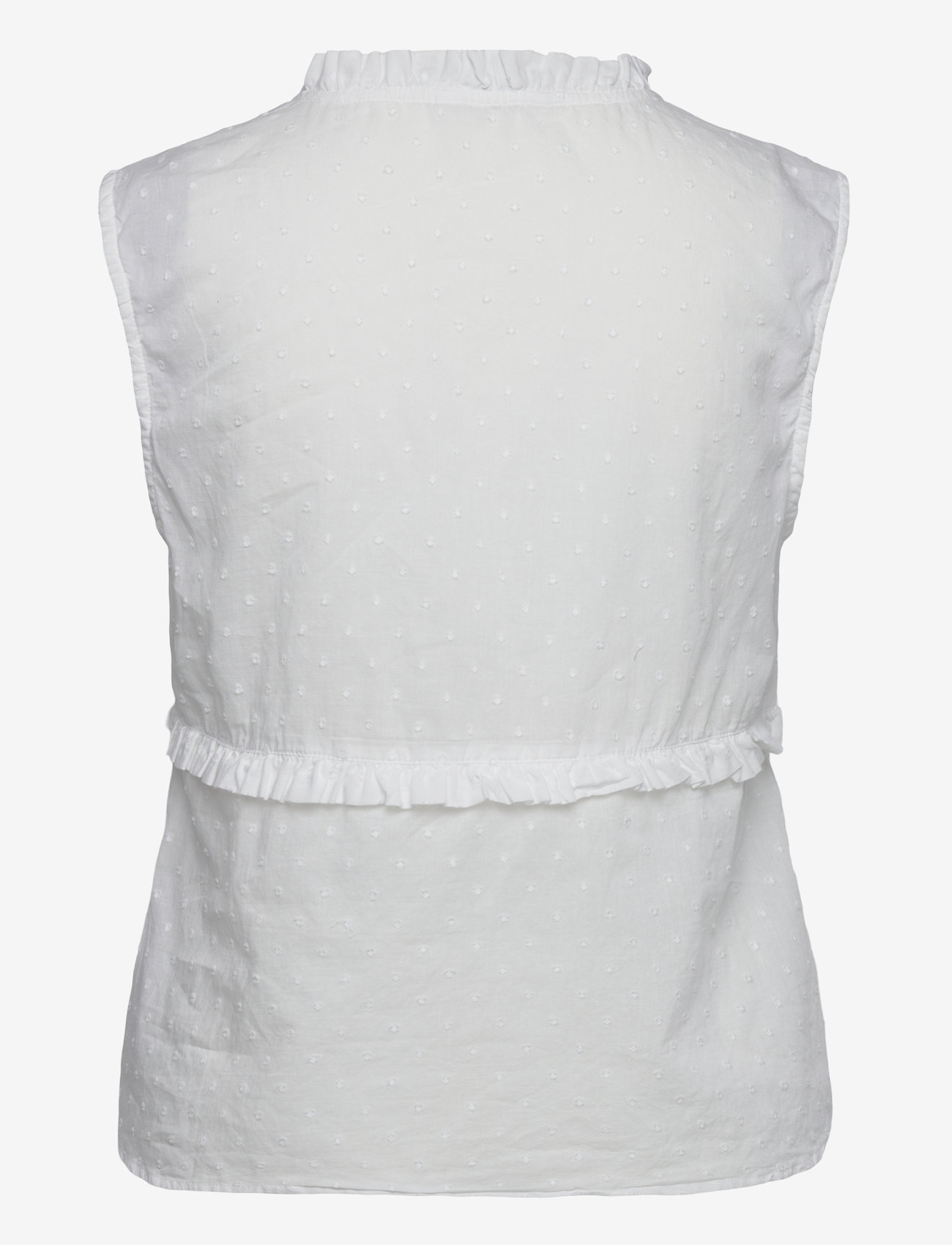 Bubbleroom - Cotton Dobby Dot Blouse - Ärmellose blusen - white - 2