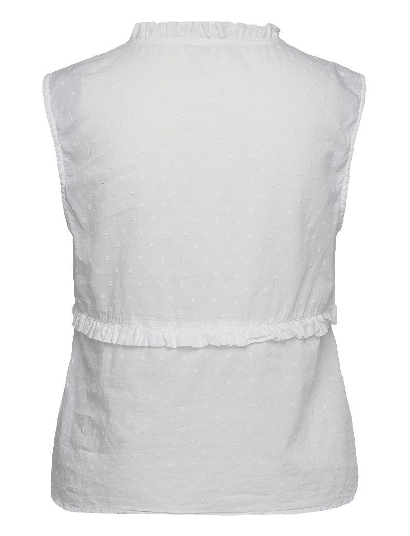 Bubbleroom - Cotton Dobby Dot Blouse - Ärmellose blusen - white - 2