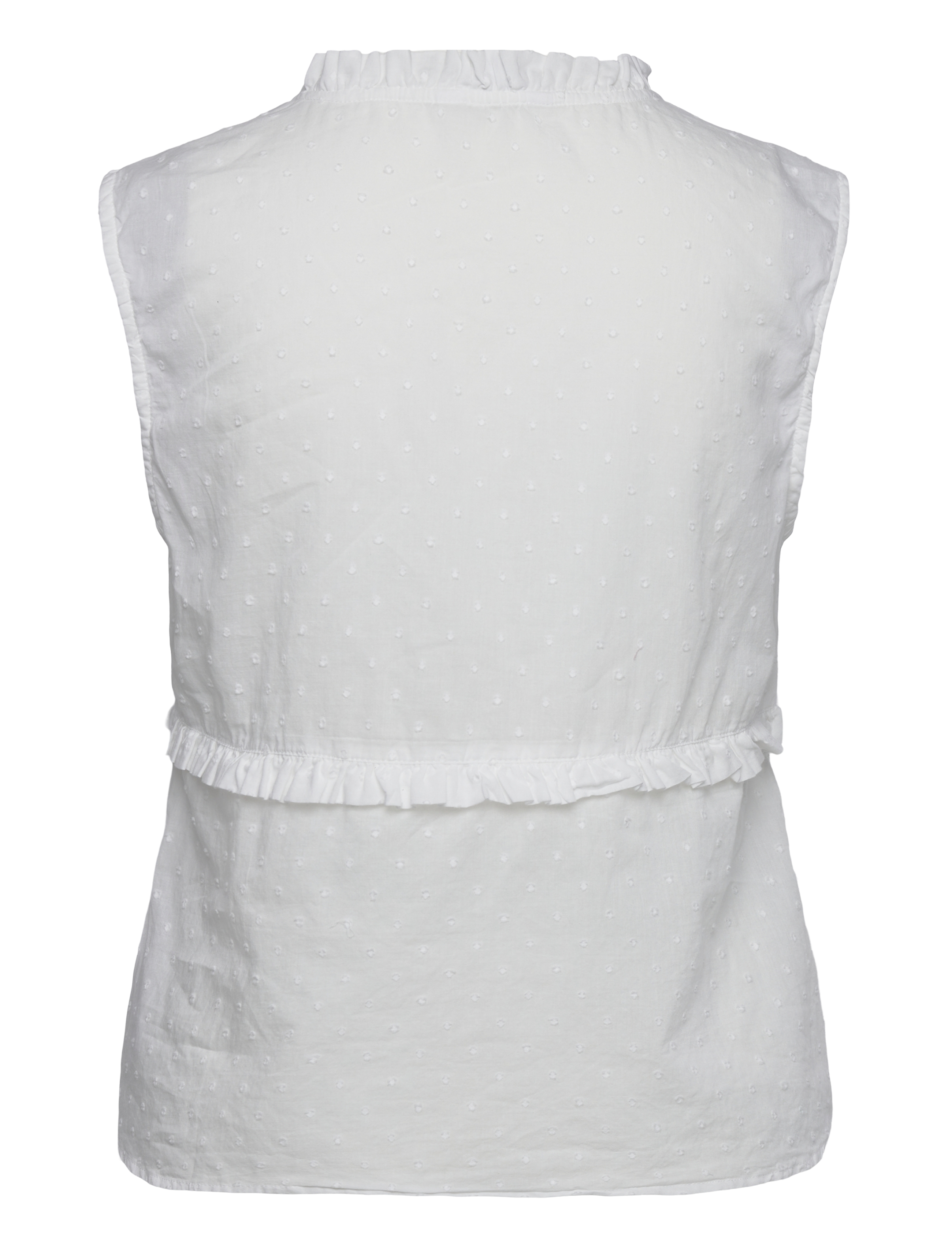 Bubbleroom - Cotton Dobby Dot Blouse - Ärmellose blusen - white - 2
