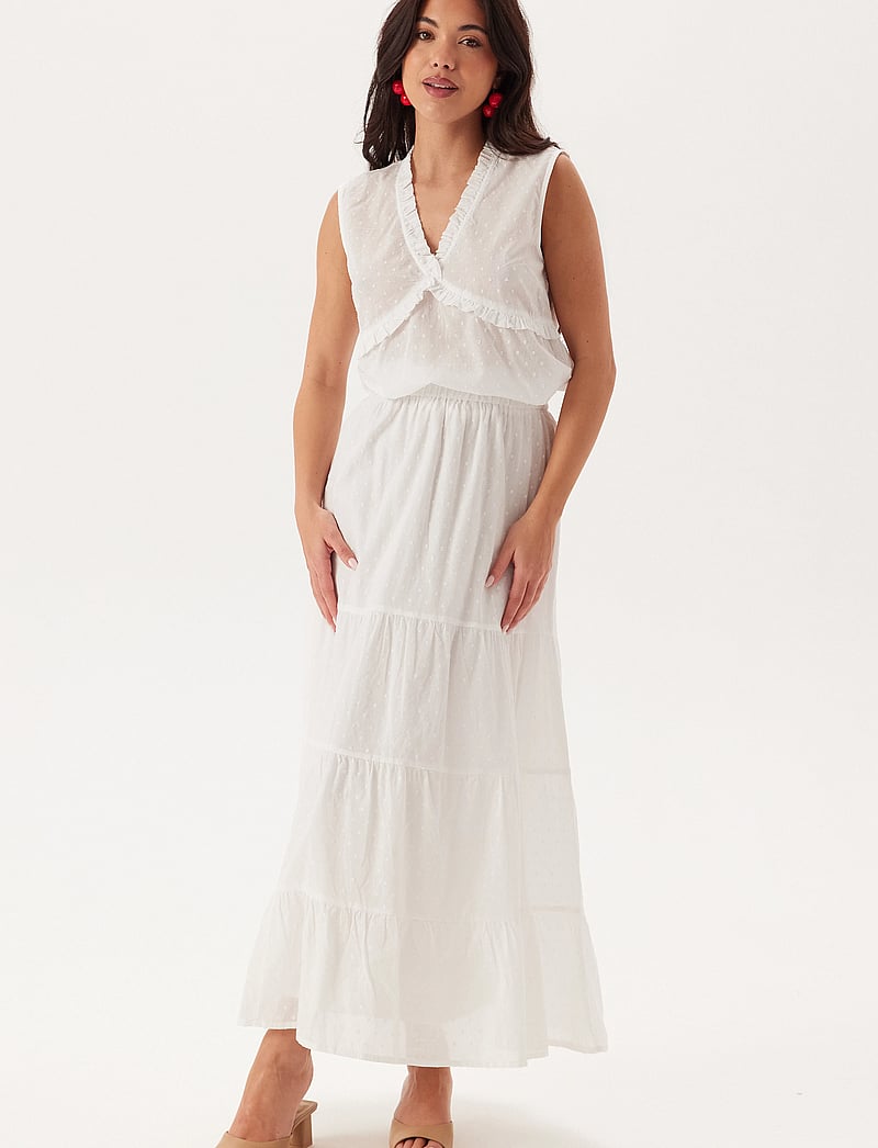 Bubbleroom - Cotton Dobby Dot Blouse - Ärmellose blusen - white - 5