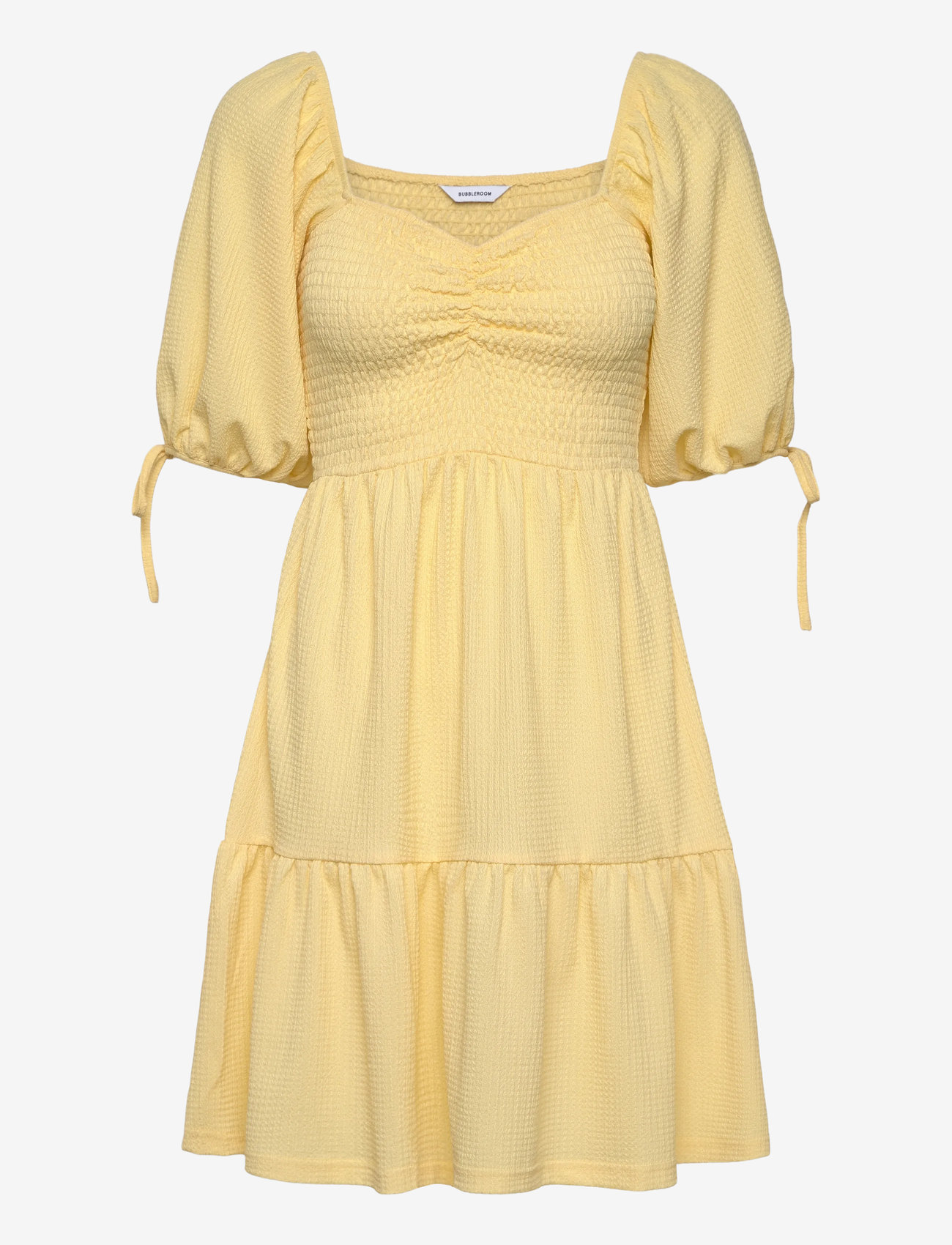 Bubbleroom - Smock Short Dress - light yellow - 1
