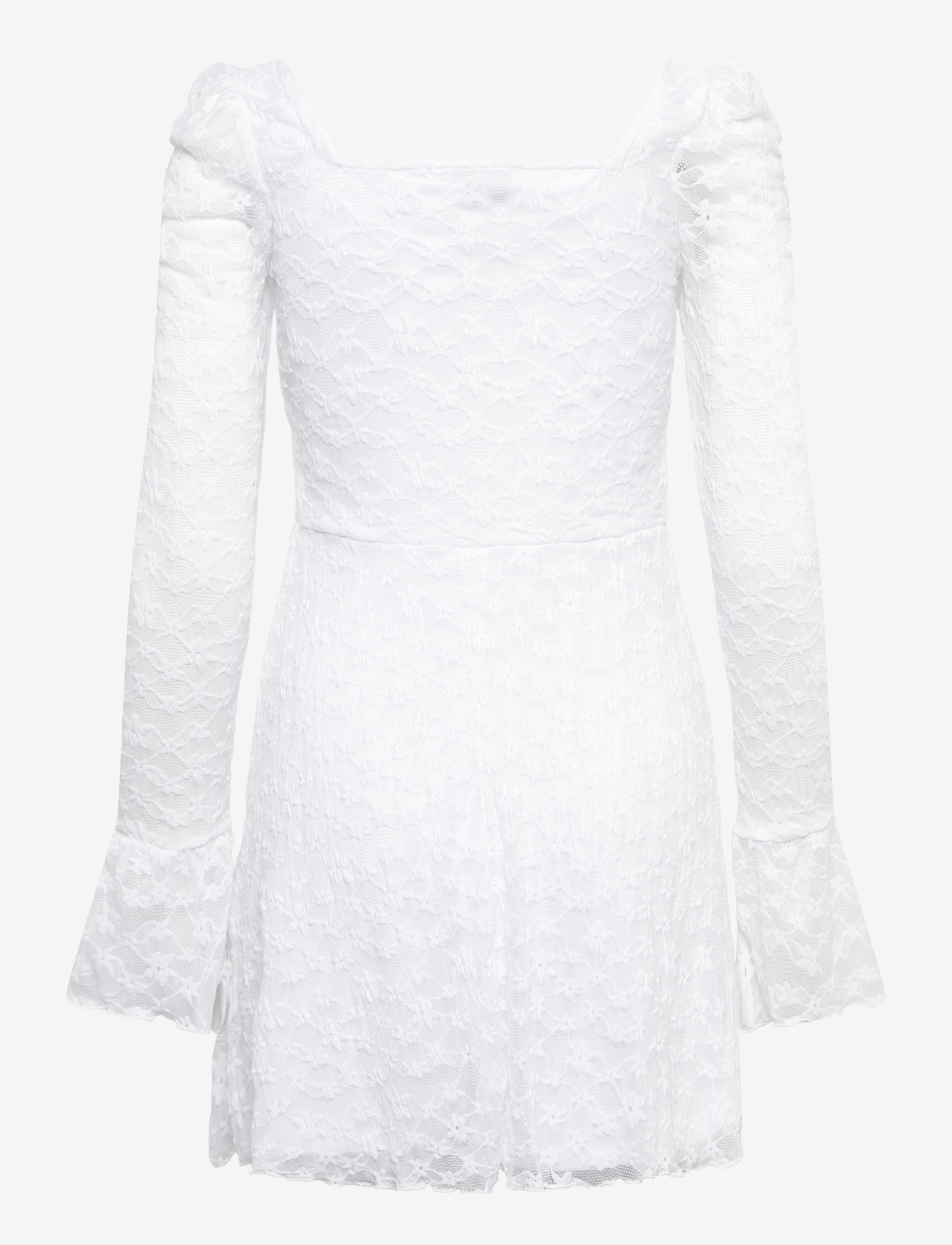 Bubbleroom - Square Neck Lace Dress - summer dresses - white - 2