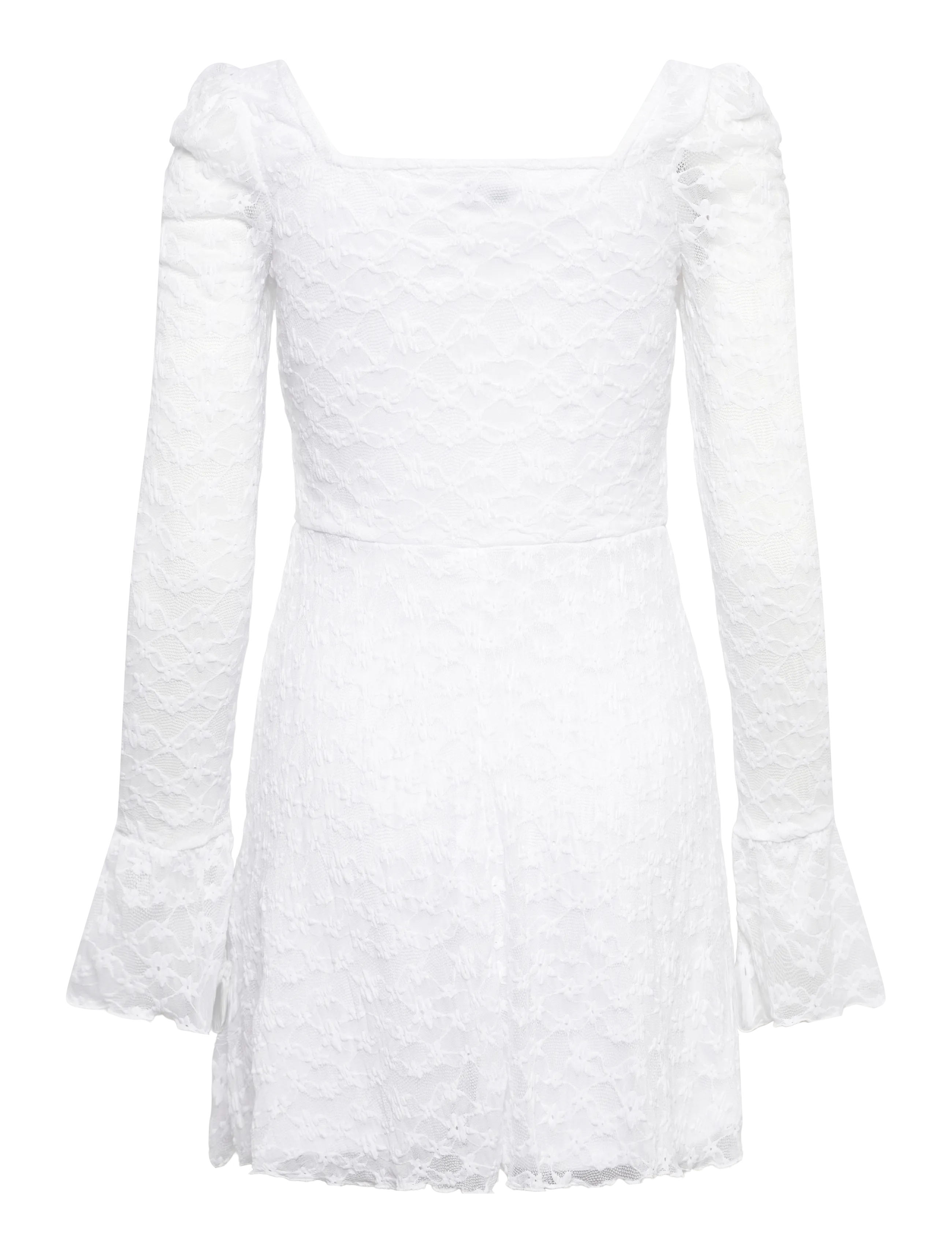 Bubbleroom - Square Neck Lace Dress - konfirmatsioon - white - 2