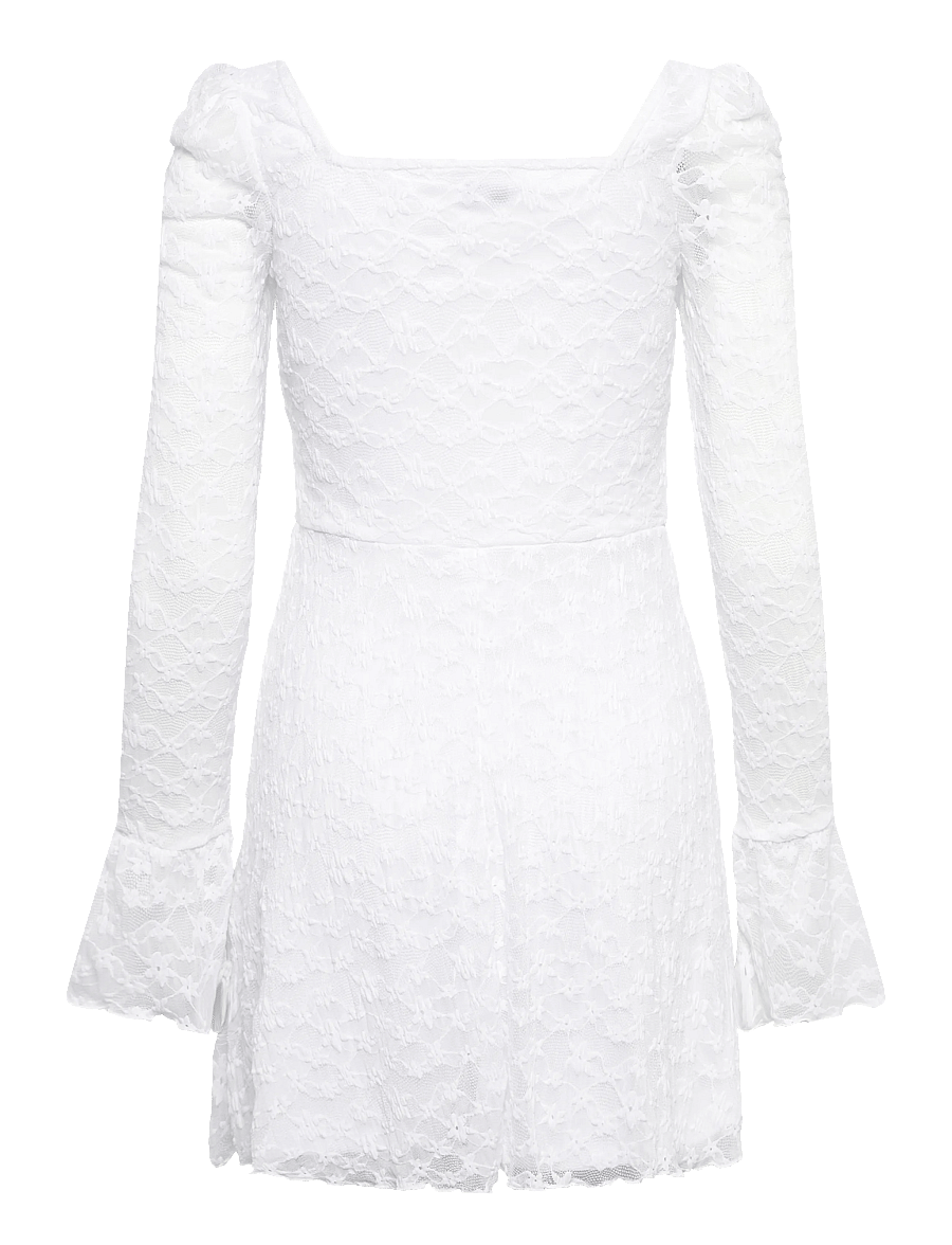 Bubbleroom - Square Neck Lace Dress - konfirmatsioon - white - 2