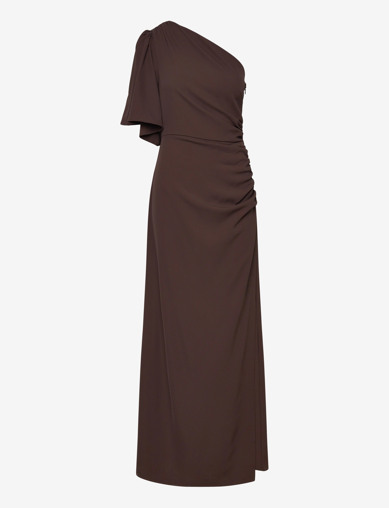Bubbleroom - Ruched One Shoulder Gown - aftenkjoler - brown - 1