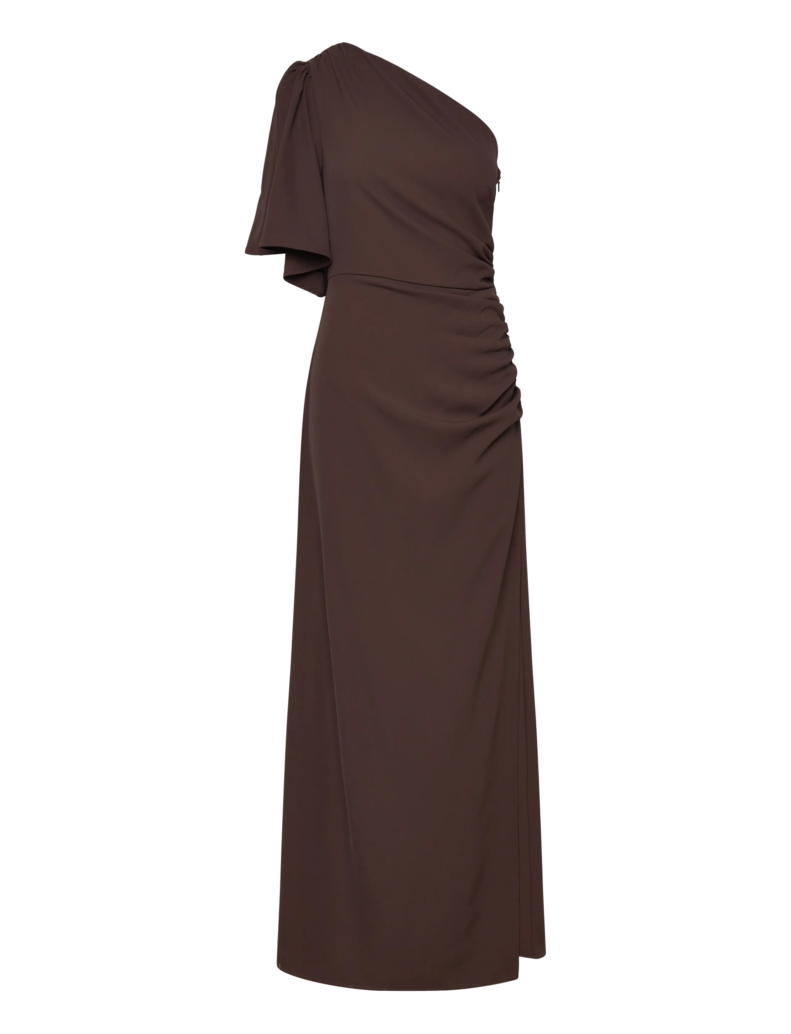 Bubbleroom Ruched One Shoulder Gown - Maxi kjoler - BROWN / brown