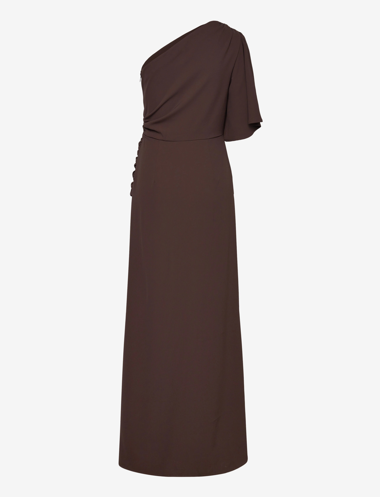 Bubbleroom - Ruched One Shoulder Gown - aftenkjoler - brown - 2