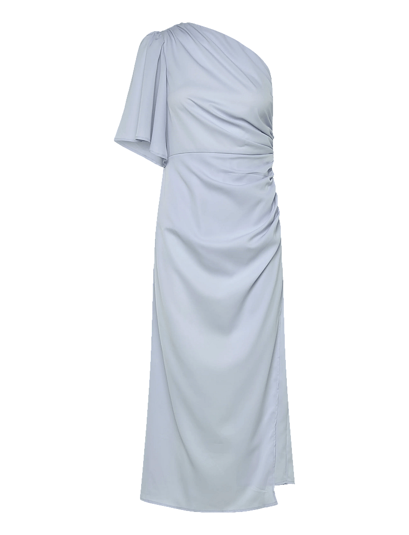 Bubbleroom - Ruched One Shoulder Midi Dress - light blue - 0