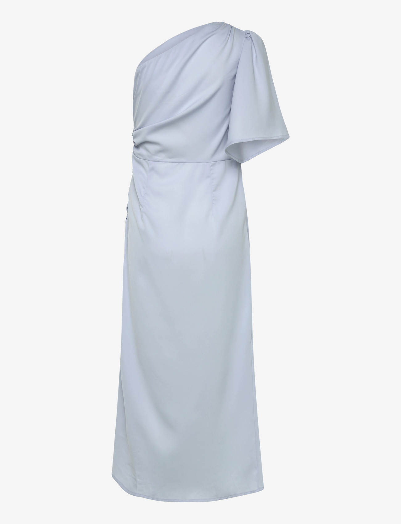 Bubbleroom - Ruched One Shoulder Midi Dress - light blue - 1