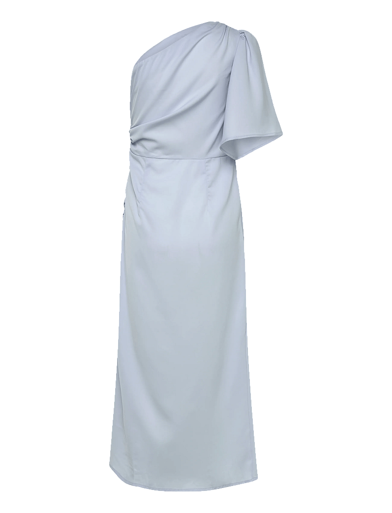 Bubbleroom - Ruched One Shoulder Midi Dress - light blue - 1