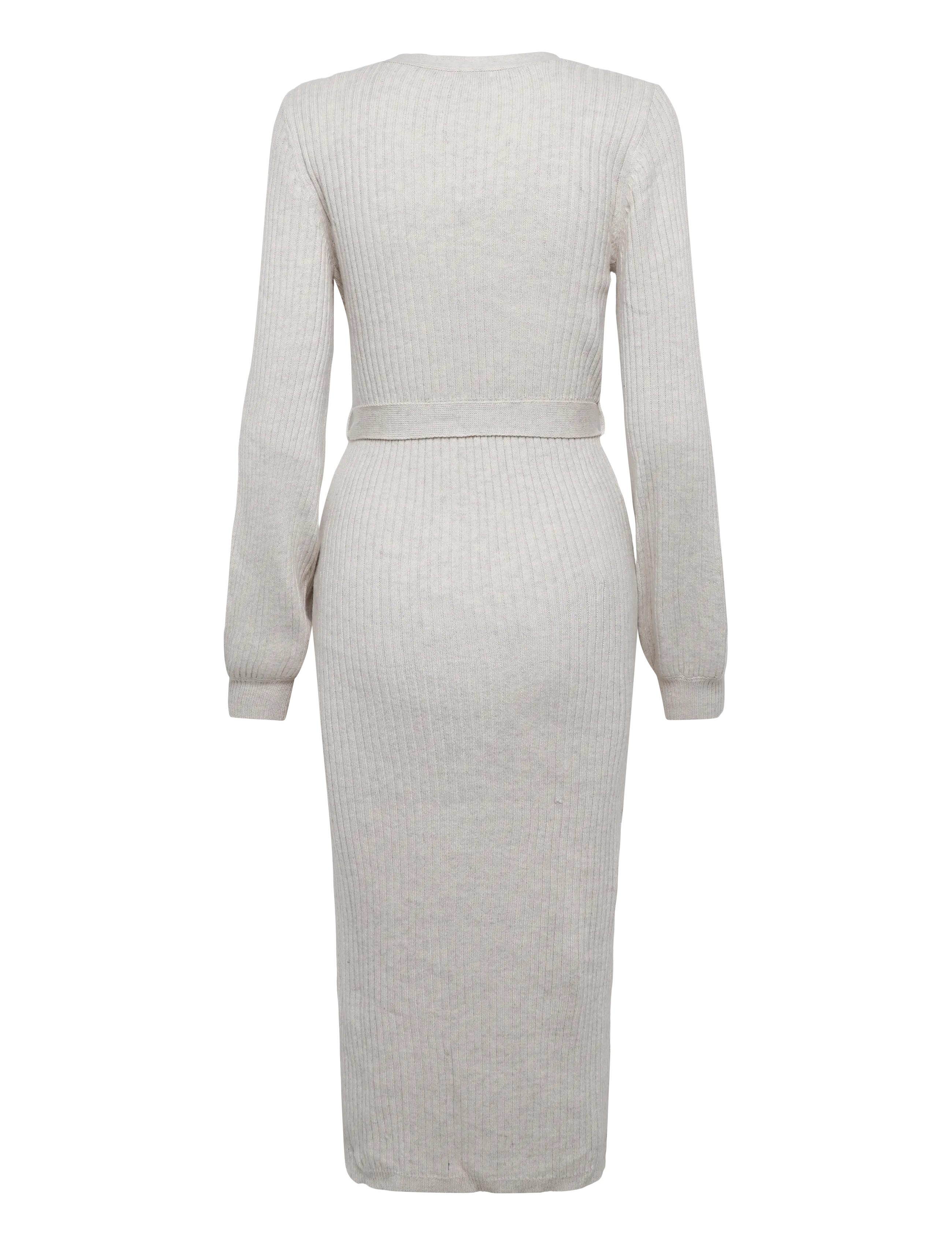 Bubbleroom - Rib Knitted Cardigan Dress - cream - 2