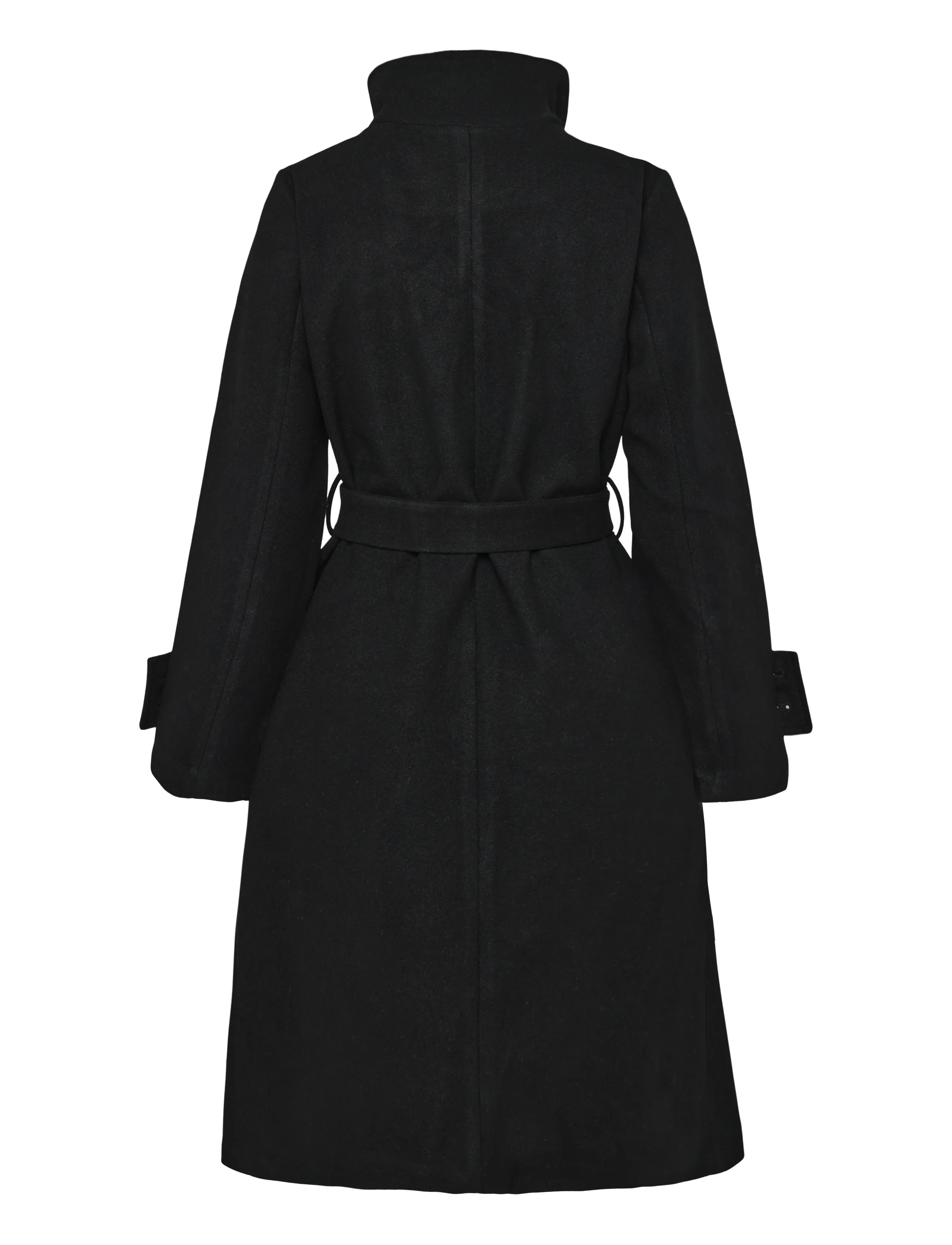 Bubbleroom - High Neck Midi Coat - light coats - black - 2