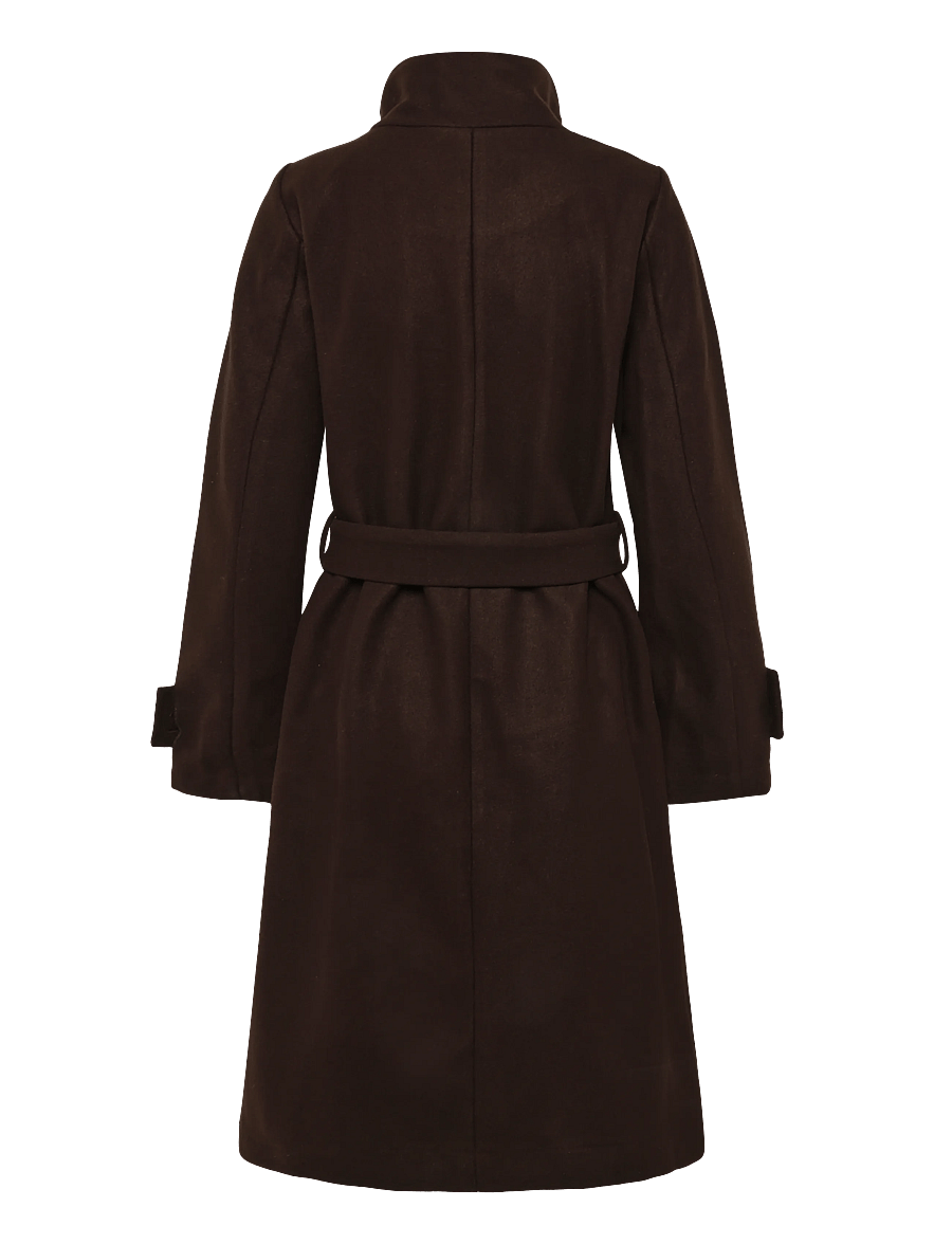 Bubbleroom - High Neck Midi Coat - leichte mäntel - dark brown - 2