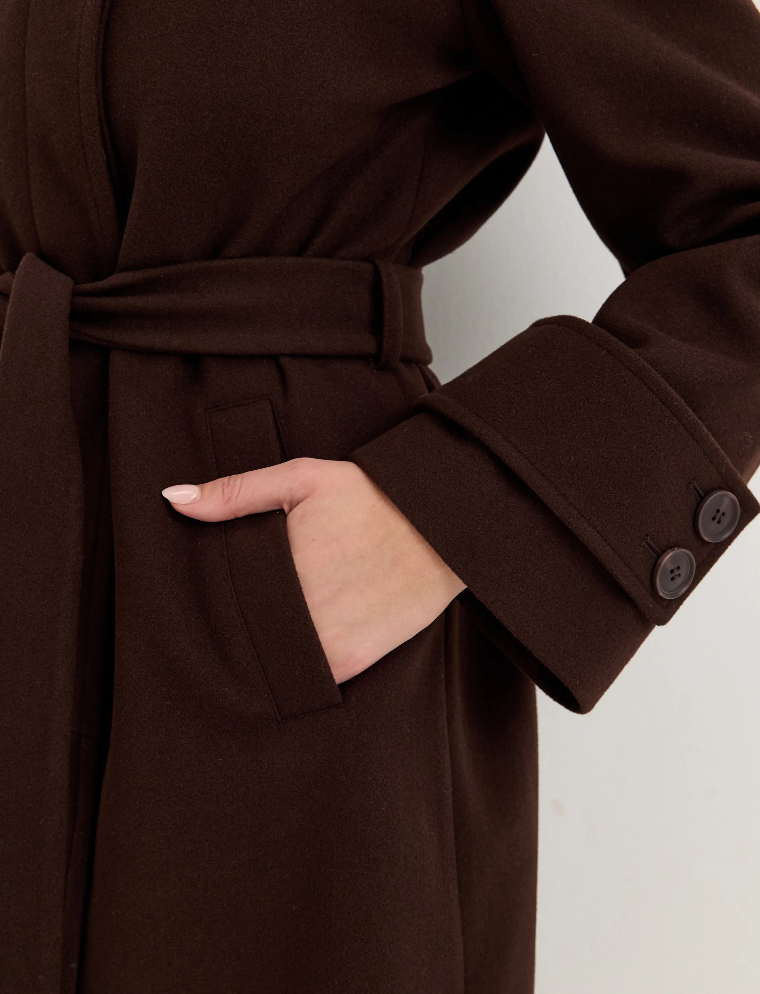 BUBBLEROOM High Neck Midi Coat tunna kappor dam – bild 5