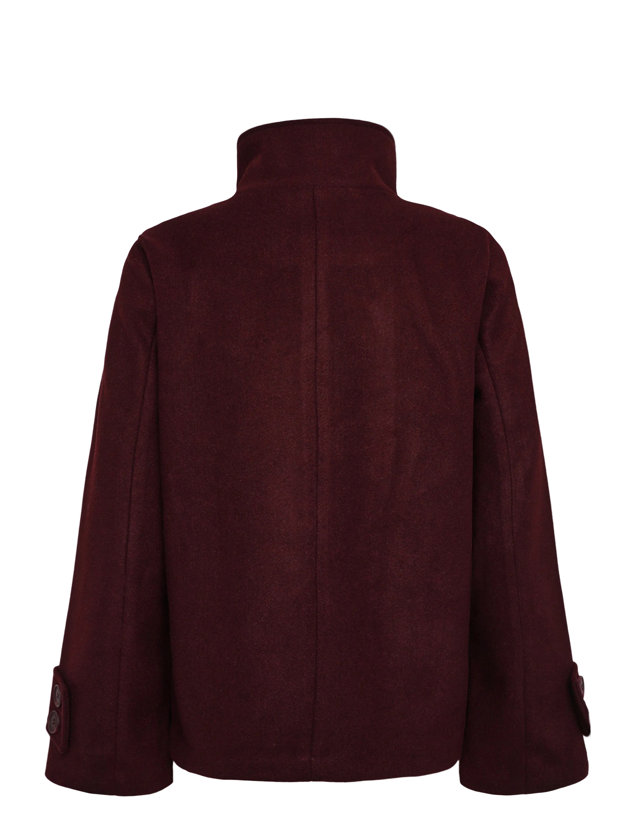 Bubbleroom - High Neck Short Coat - light coats - burgundy - 2