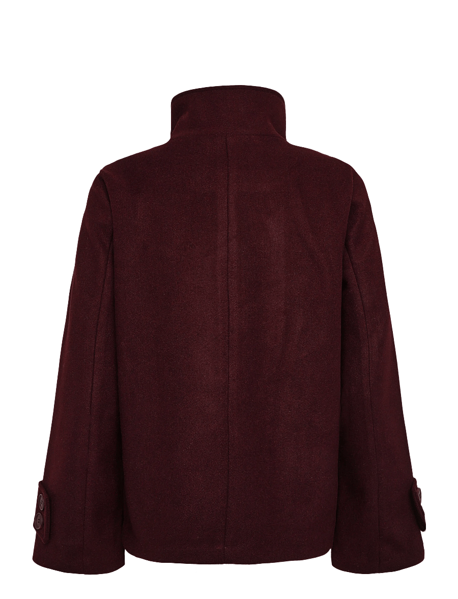 Bubbleroom - High Neck Short Coat - tunna kappor - burgundy - 2