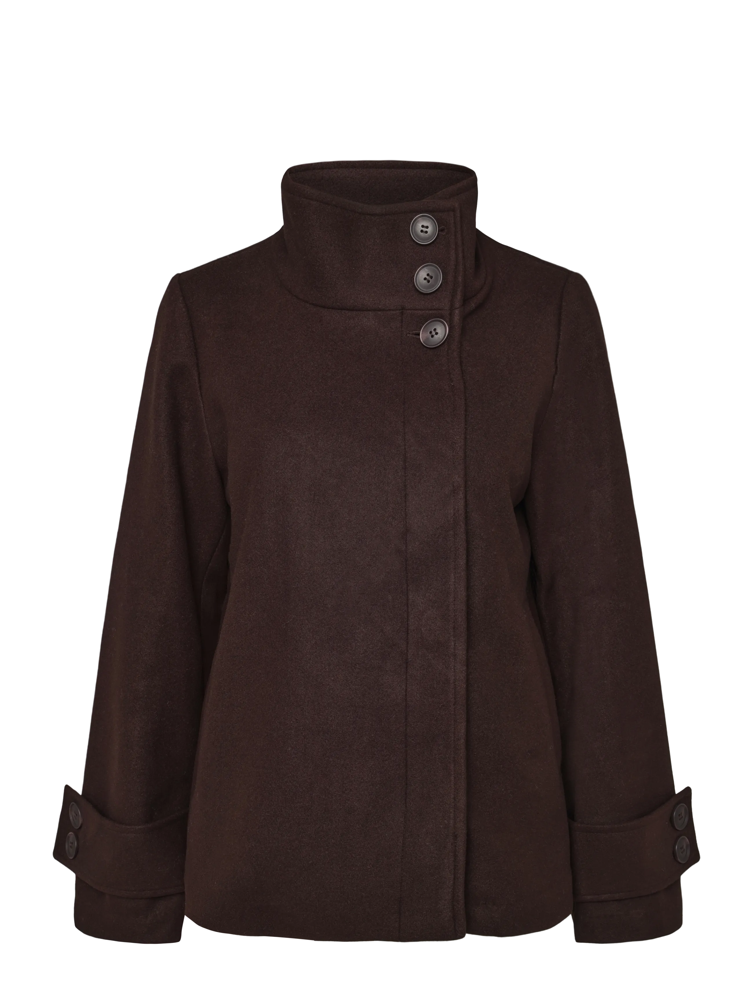 Bubbleroom - High Neck Short Coat