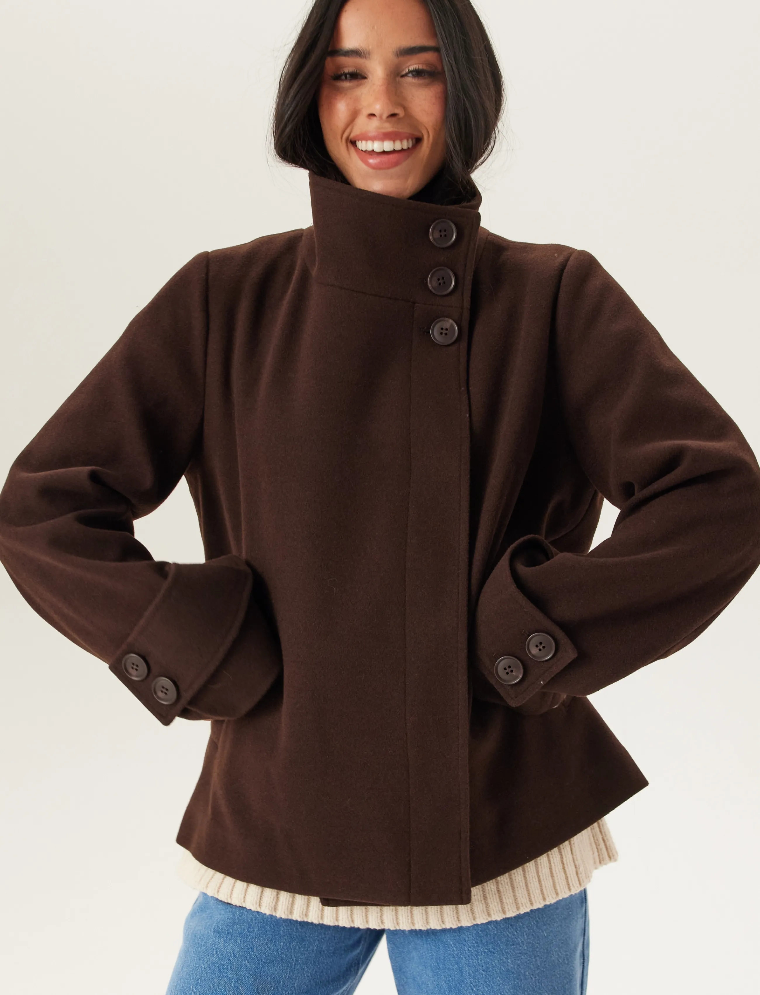 High Neck Short Coat 3