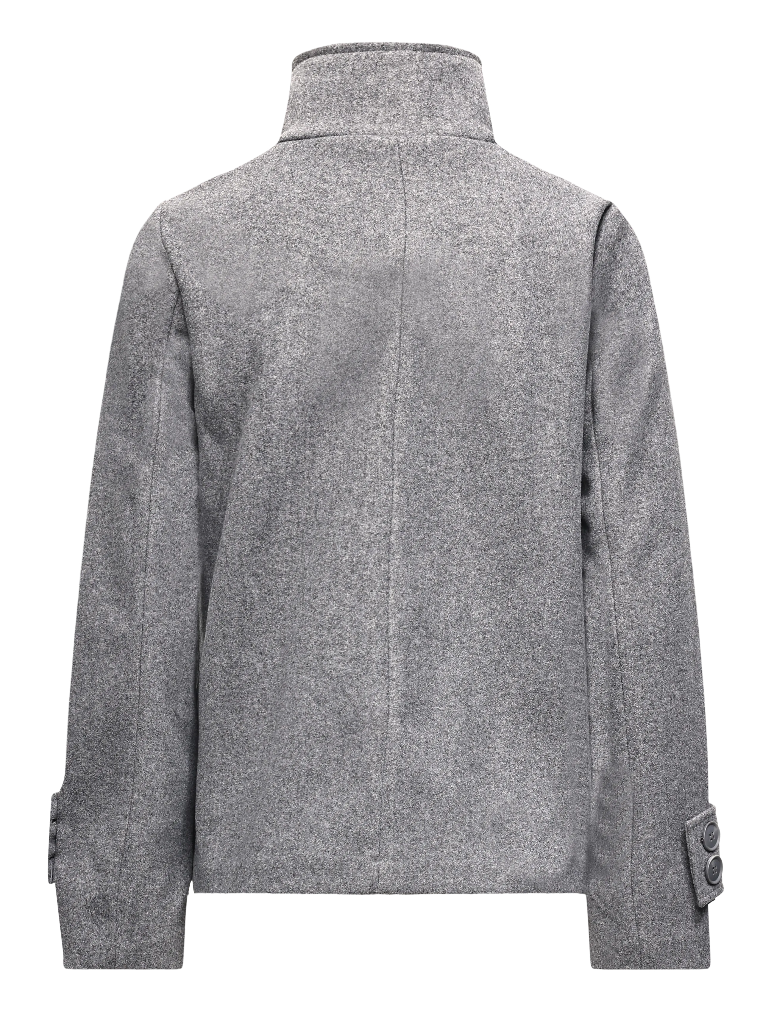Bubbleroom - High Neck Short Coat - kerged mantlid - grey melange - 2
