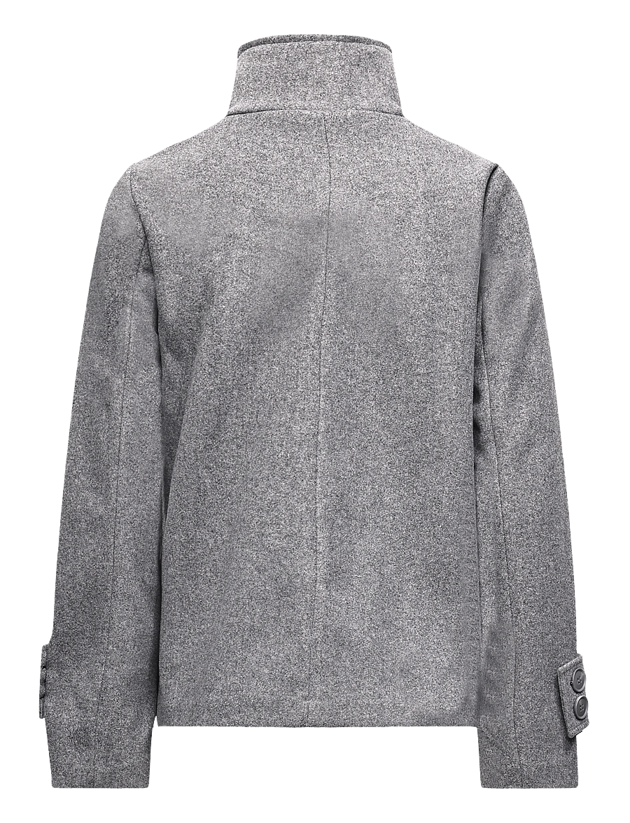 Bubbleroom - High Neck Short Coat - kerged mantlid - grey melange - 2