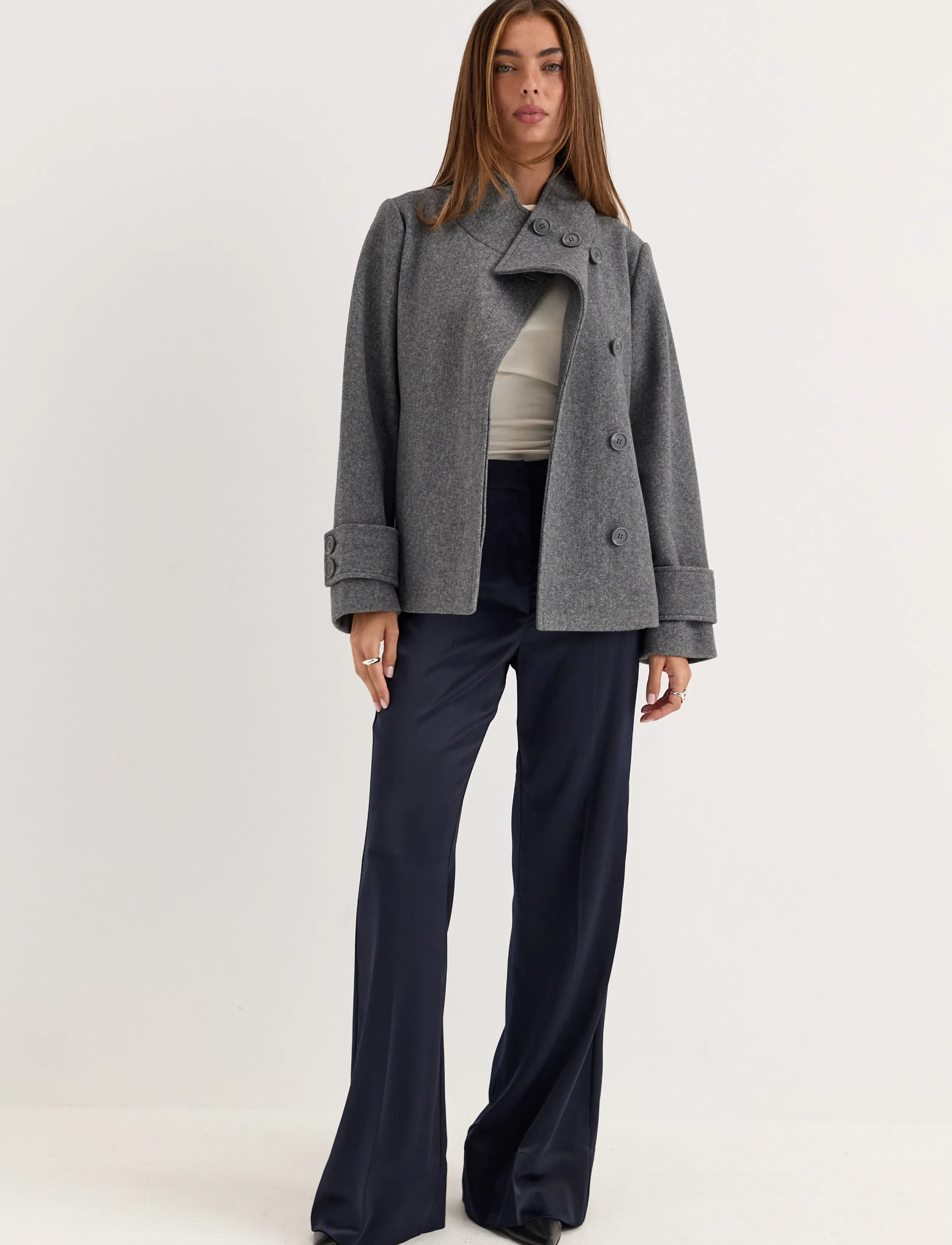 High Neck Short Coat 8