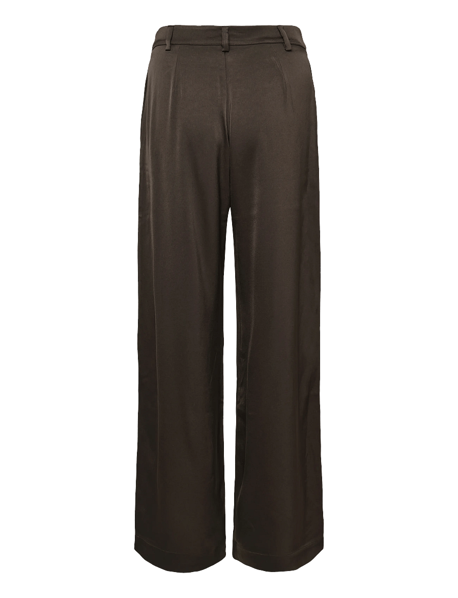 Bubbleroom - Straight High Waist Suit Trousers - anzugshosen - brown - 2