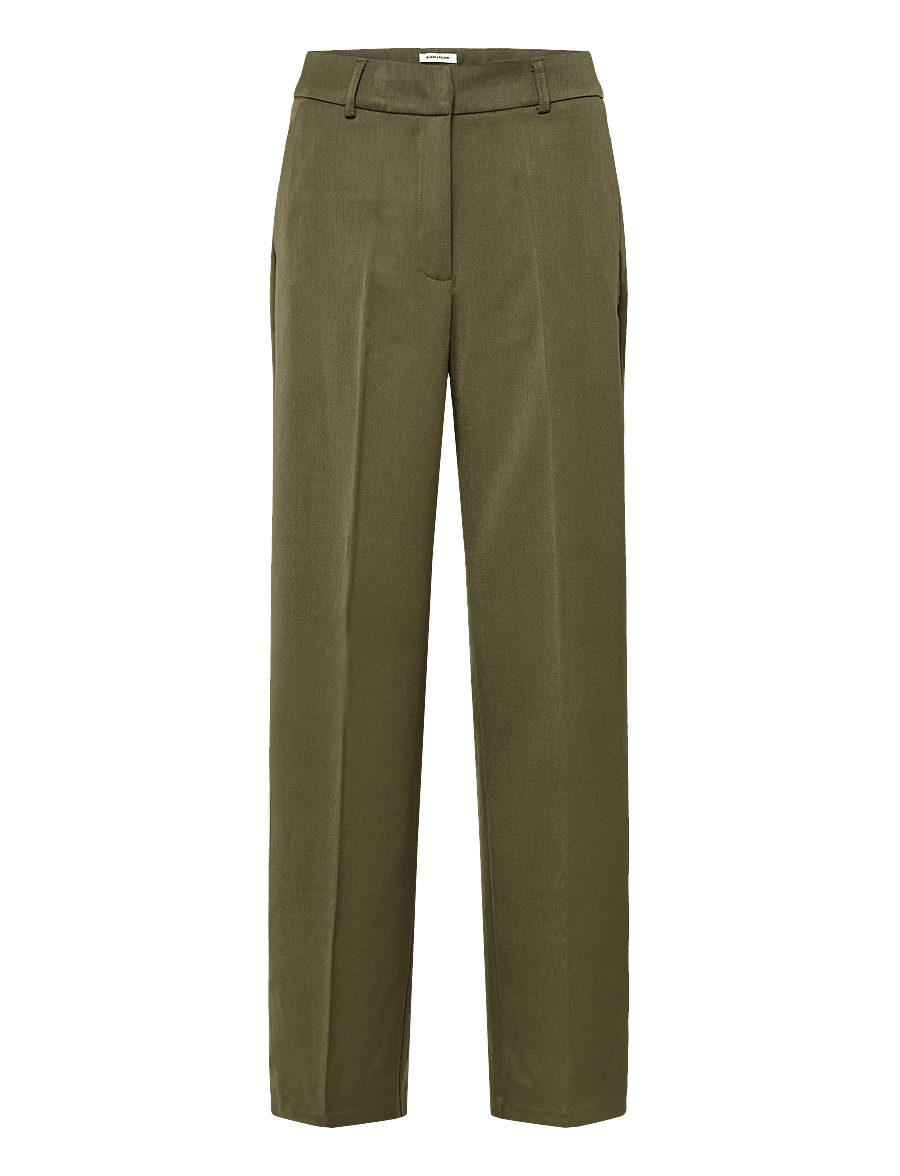 Bubbleroom - Straight High Waist Suit Trousers - anzugshosen - olive green - 1