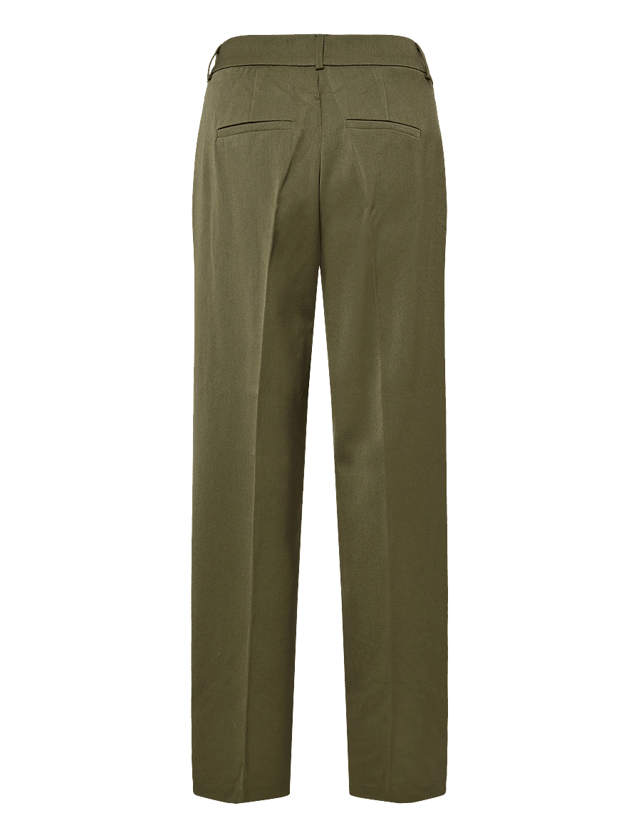 Bubbleroom - Straight High Waist Suit Trousers - anzugshosen - olive green - 2