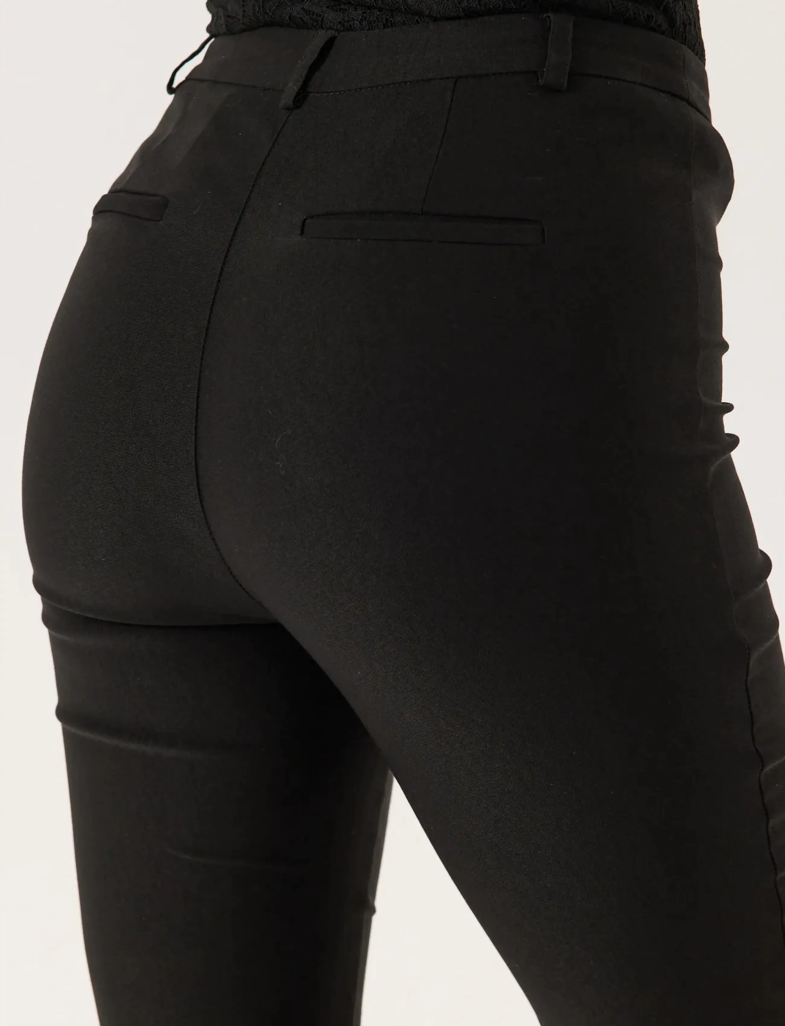 Bubbleroom - High Waist Stretchy Trousers - kitsa säärega püksid - black - 5