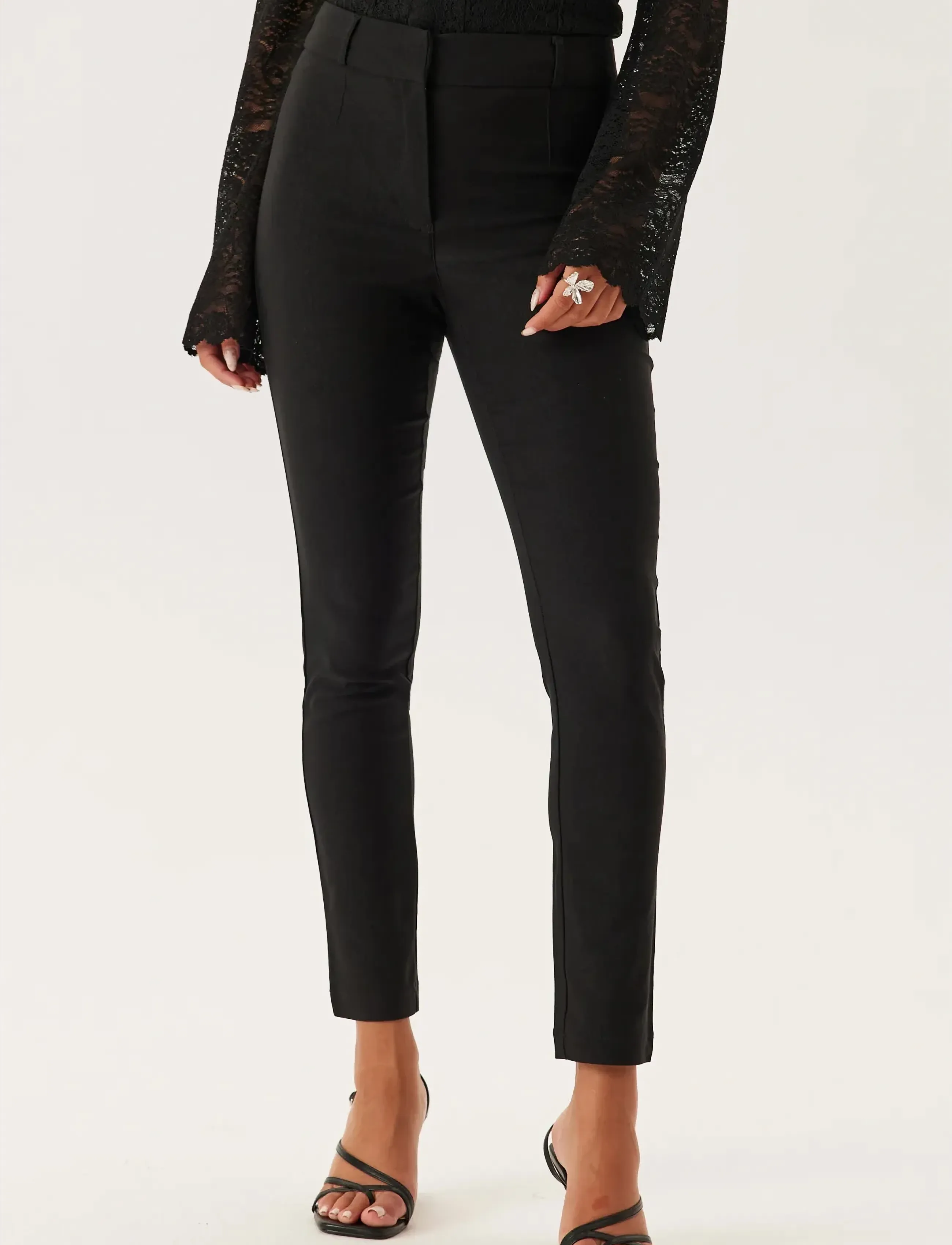 Bubbleroom - Stretchy Ankle Push-Up Trousers - die niedrigsten preise - black - 3