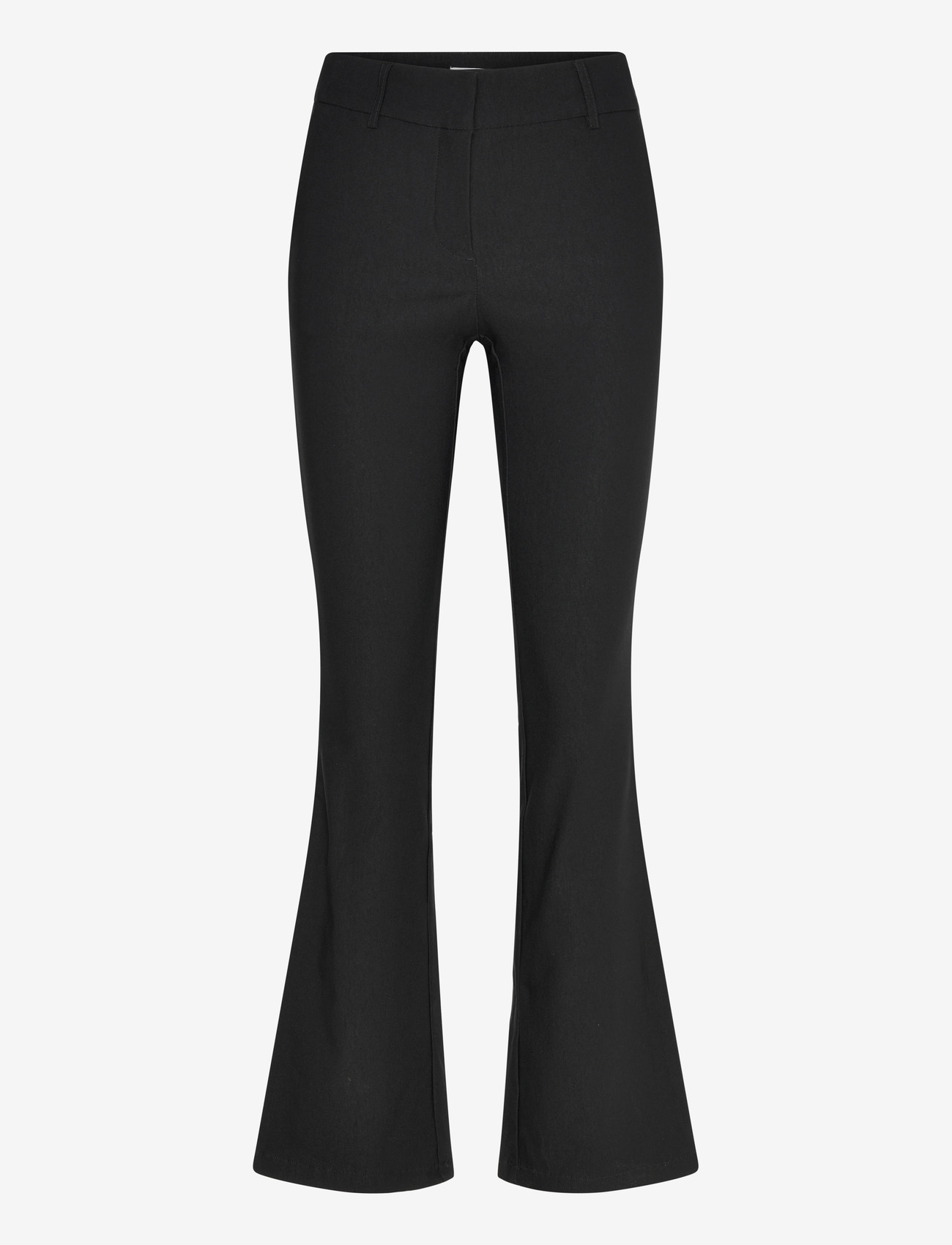 Bubbleroom - Mid Waist Stretchy Flared Trousers - flares - black - 1