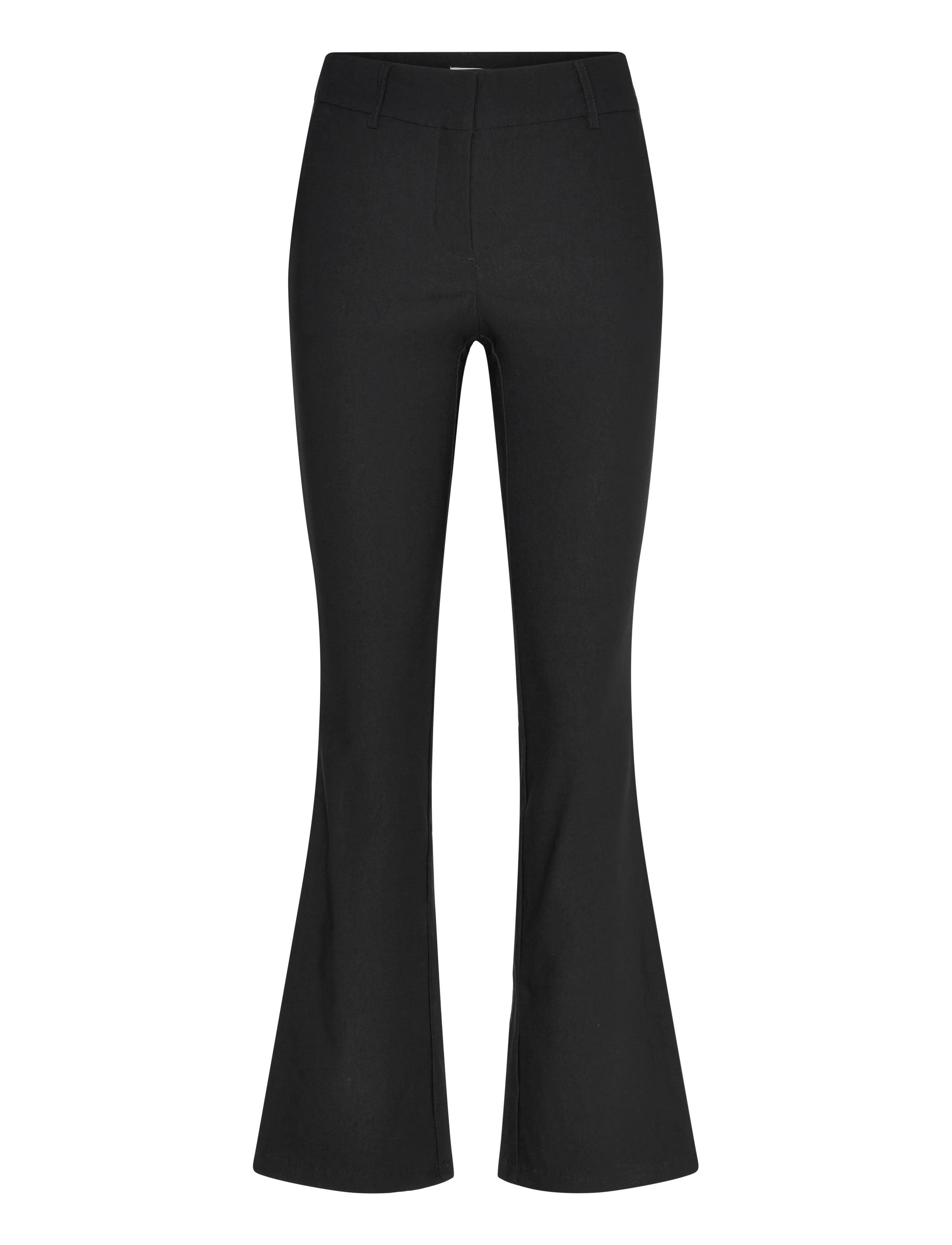 Bubbleroom Mid Waist Stretchy Flared Trousers - Bubbleroom - BLACK / black